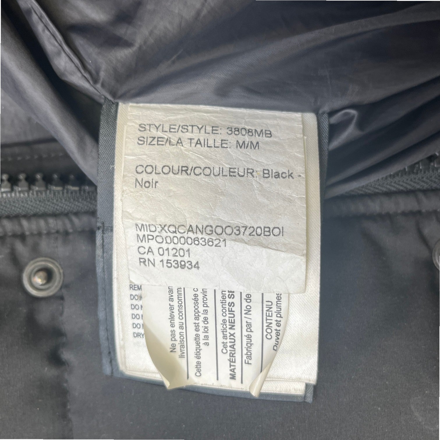 Men's Wyndham Parka Down Jacket Black Size M