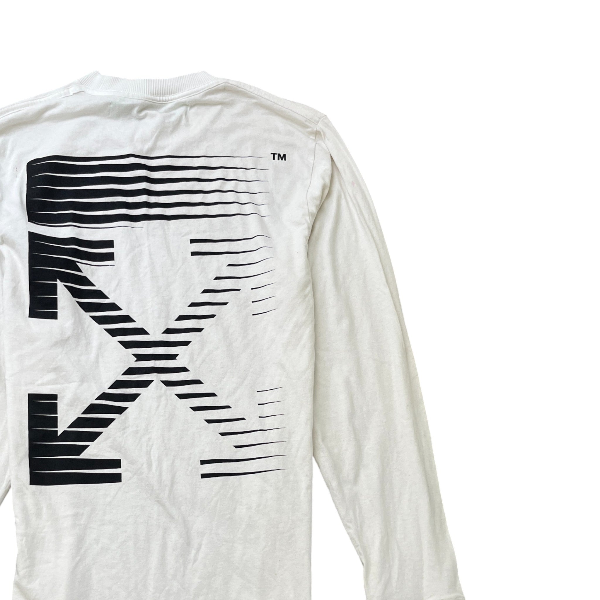 Men's Racing Arrow Long Sleeve T-Shirt White Size M