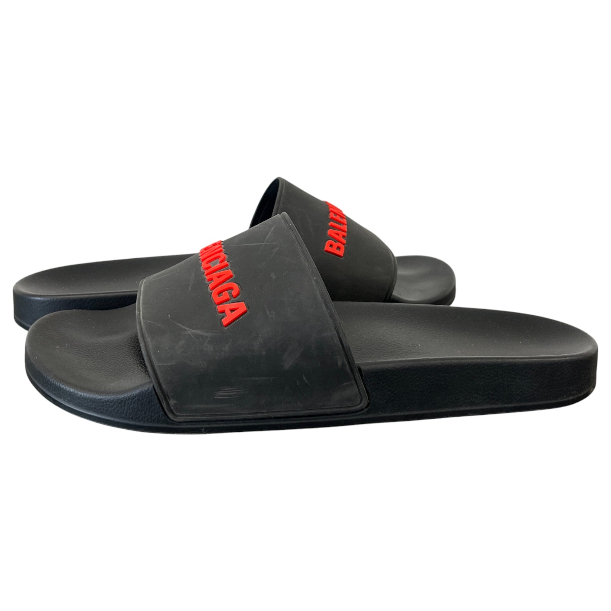 Men's Logo Embossed Slides Black Size EU 46 / UK 12