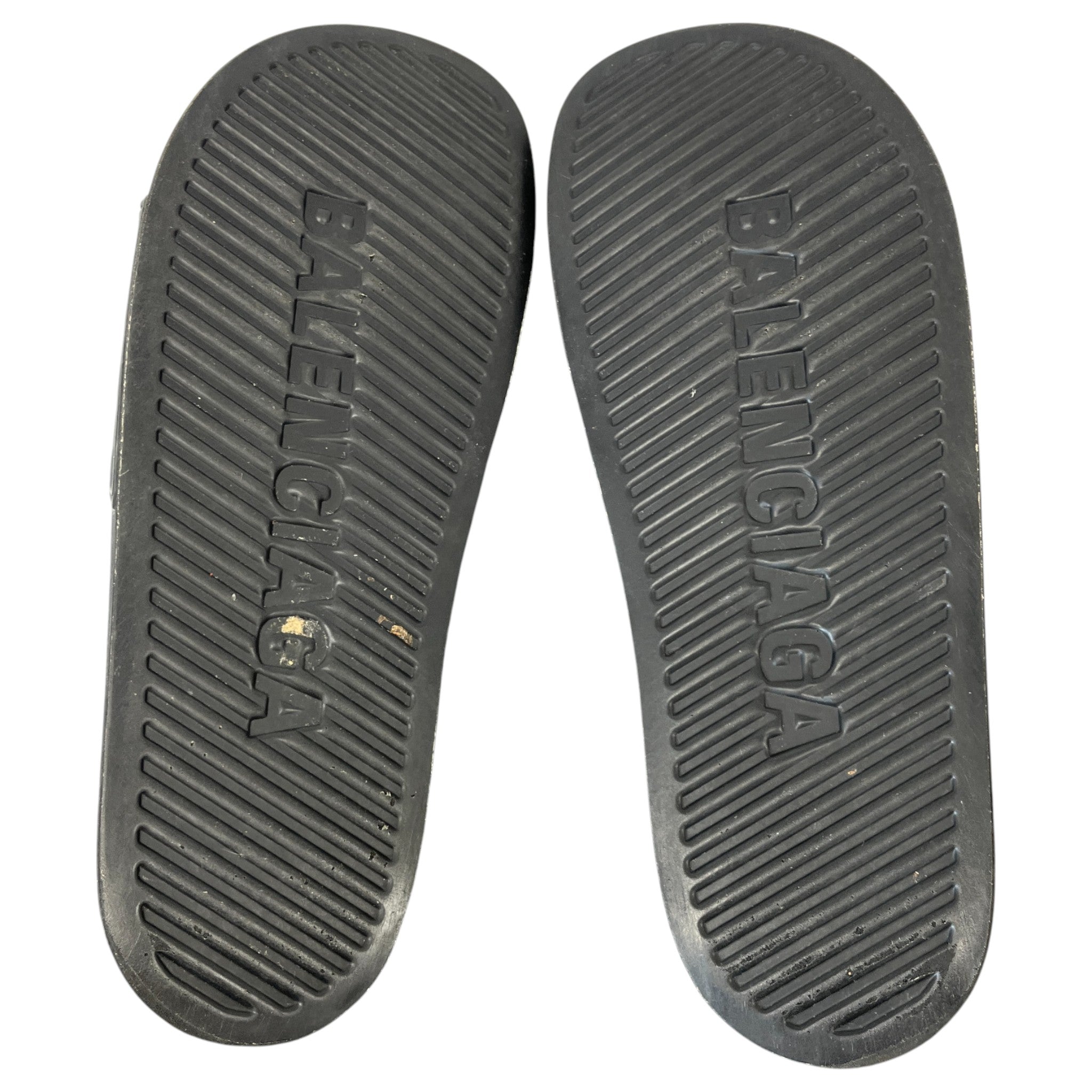 Men's Logo Embossed Slides Black Size EU 46 / UK 12
