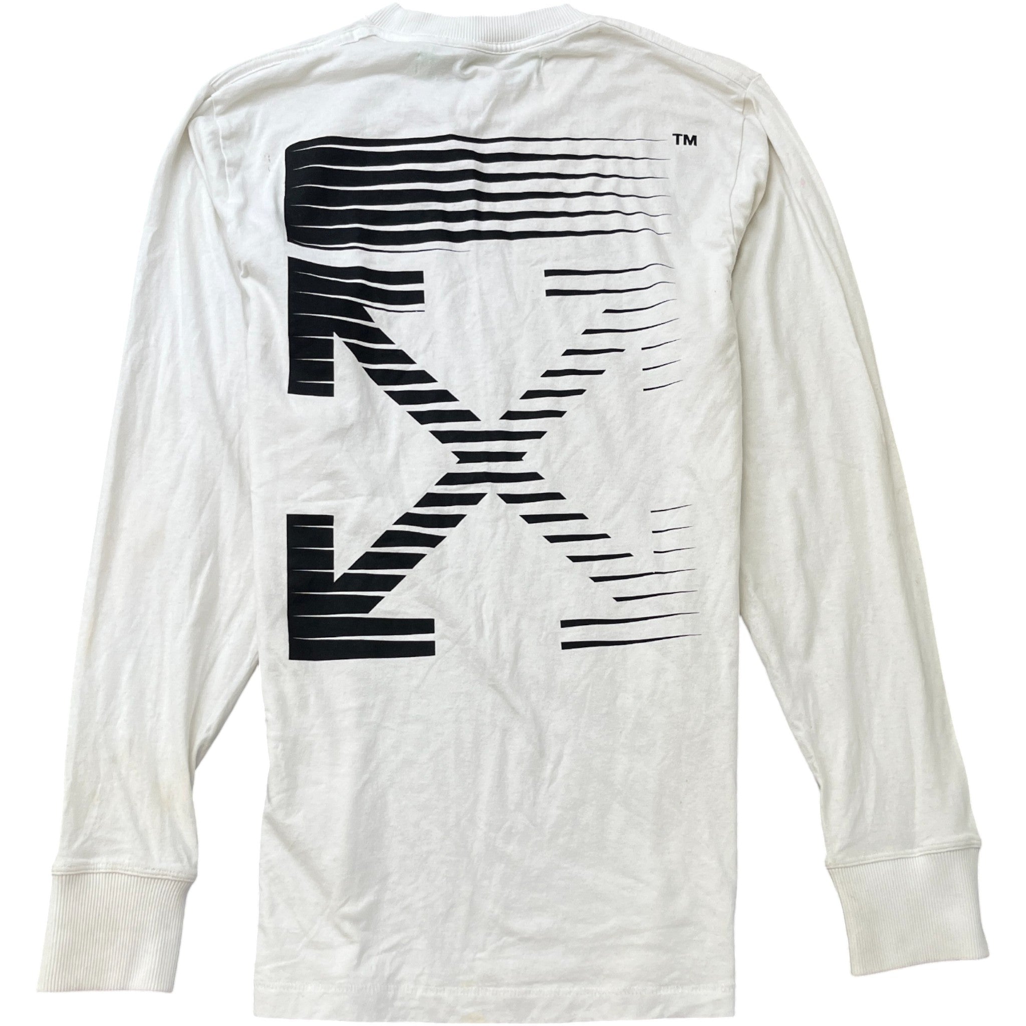Men's Racing Arrow Long Sleeve T-Shirt White Size M