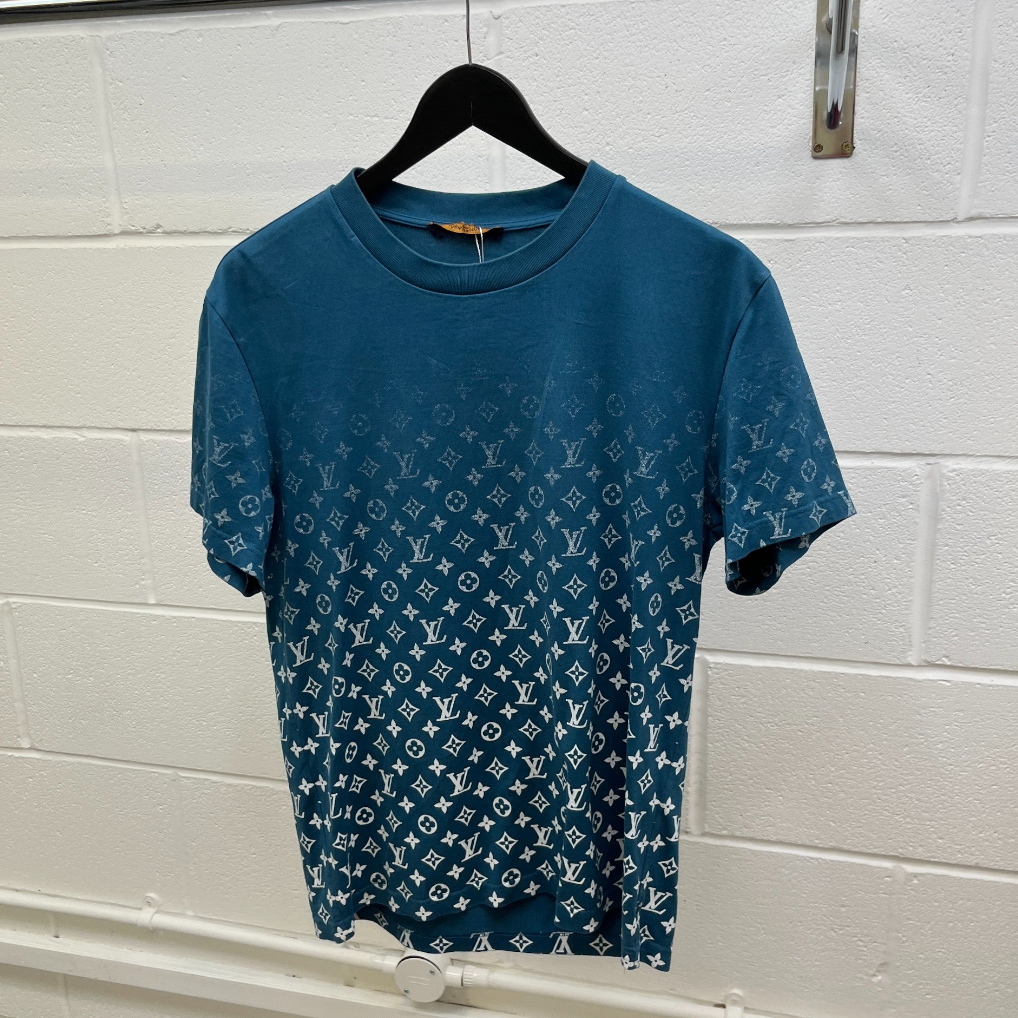 Men's Gradient Monogram T-Shirt Blue Size M