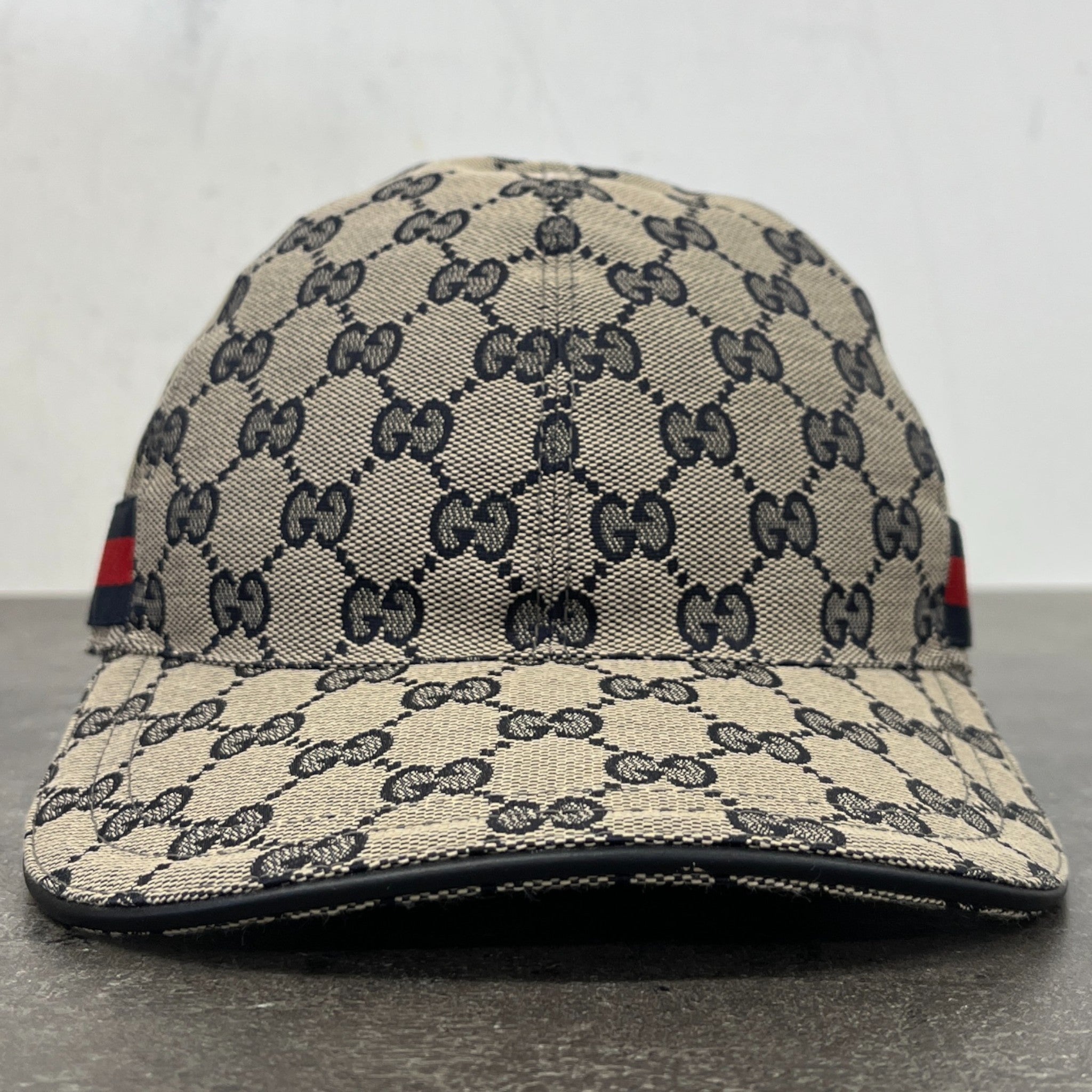 Men's Gg Monogram Hat Black Size XS