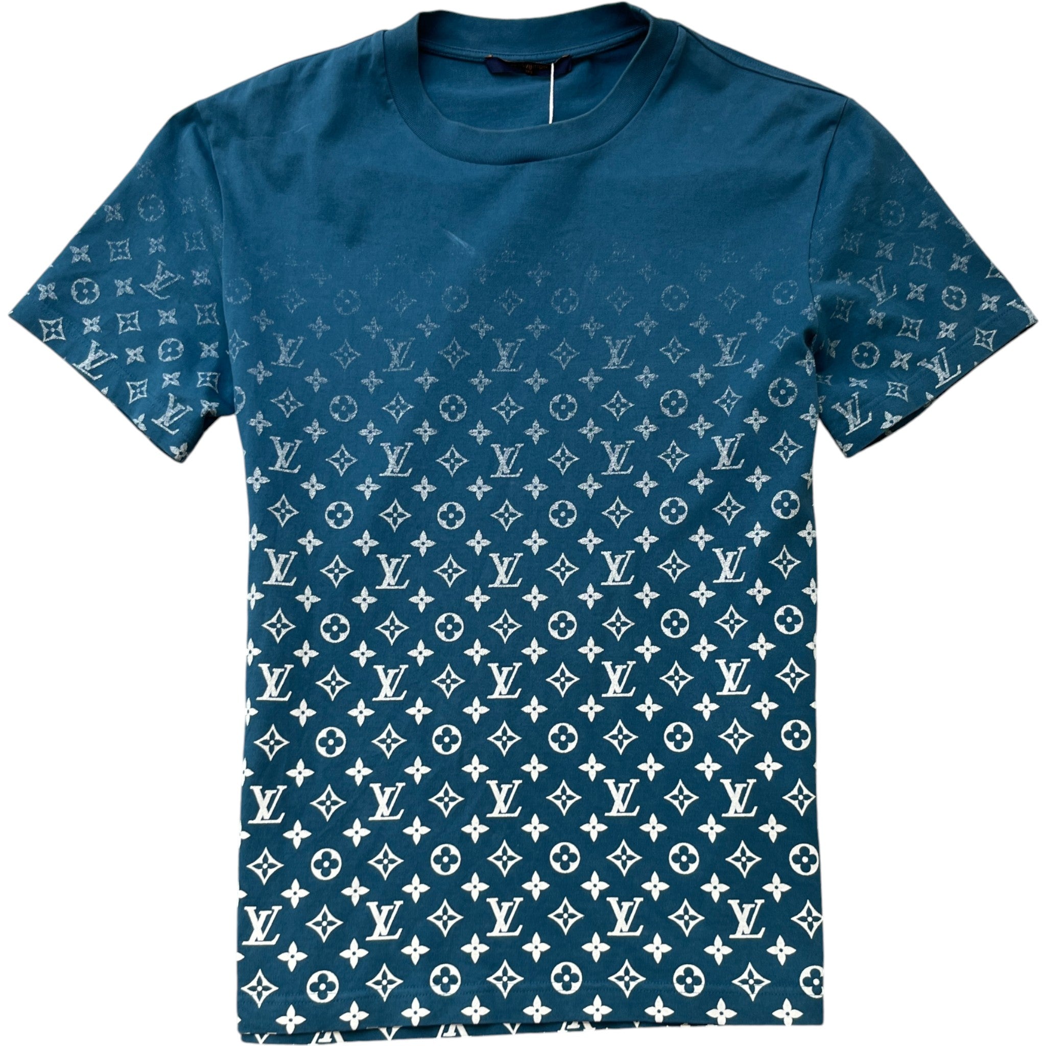 Men's Gradient Monogram T-Shirt Blue Size M