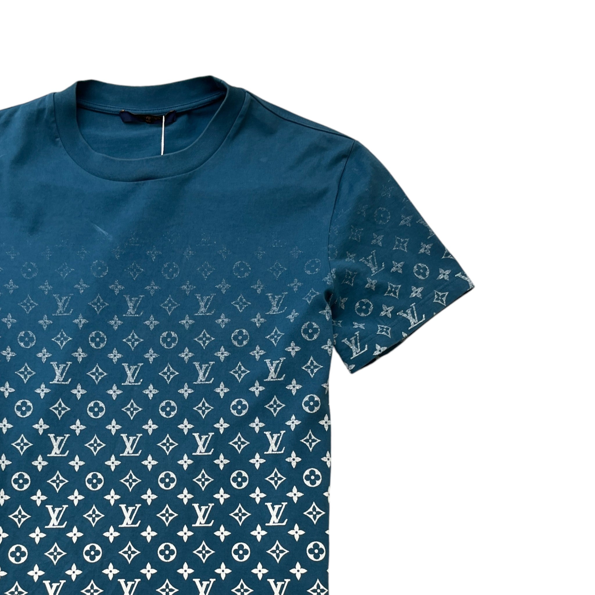 Men's Gradient Monogram T-Shirt Blue Size M