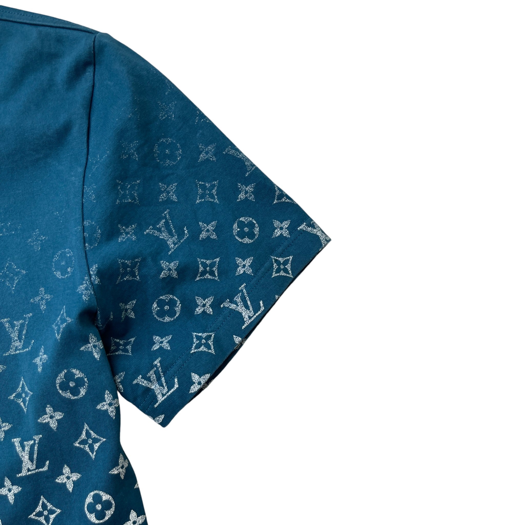 Men's Gradient Monogram T-Shirt Blue Size M