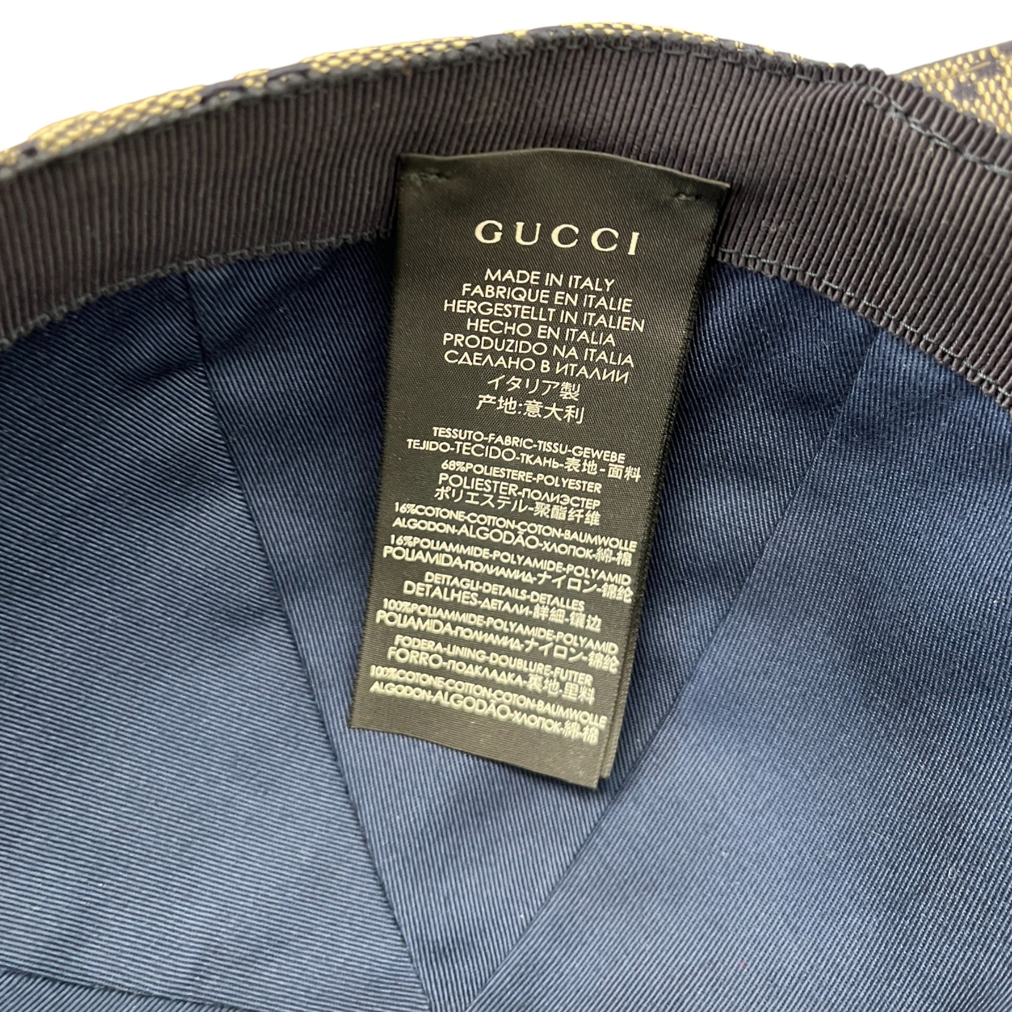 Men's Gg Monogram Hat Black Size XS