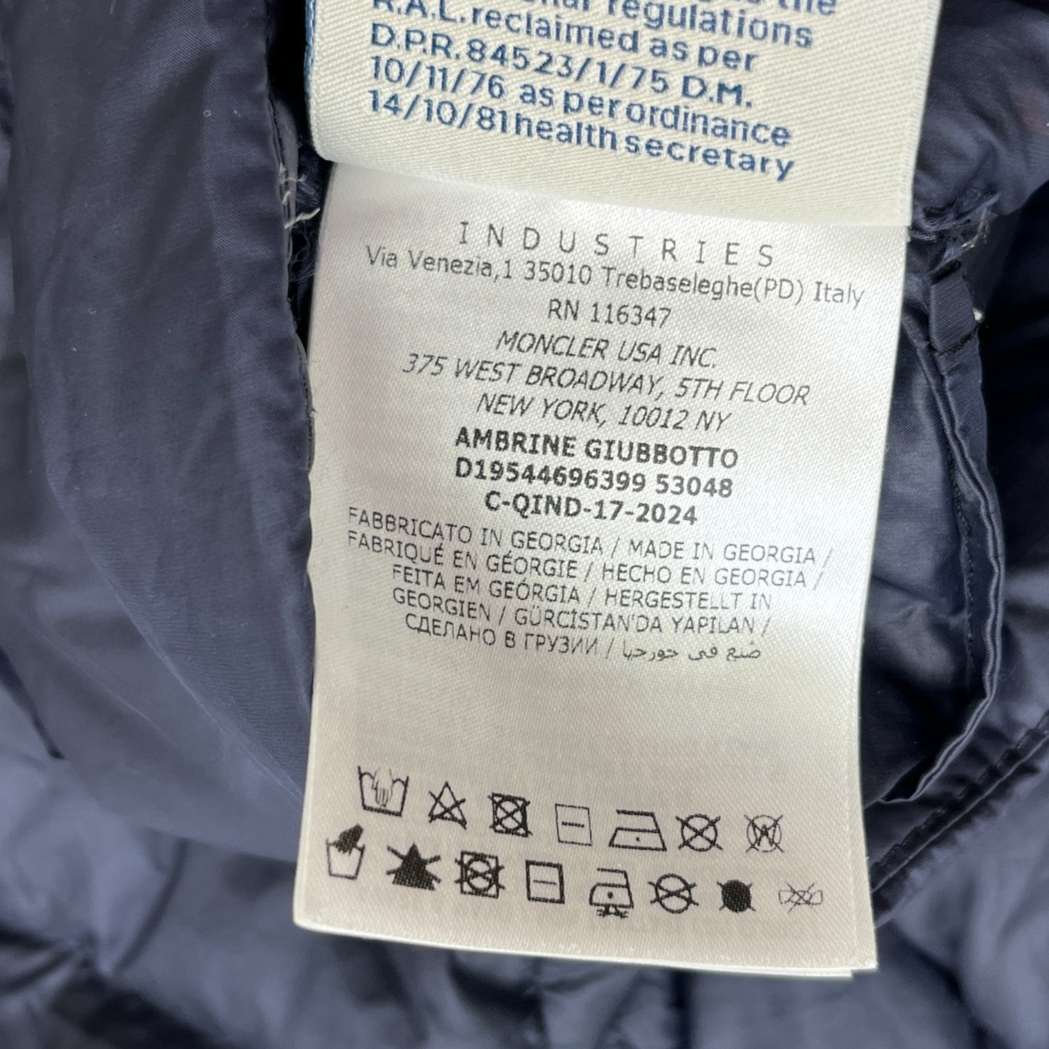 Men's Ambrine Kids Age 4 Down Jacket Navy Size XXS