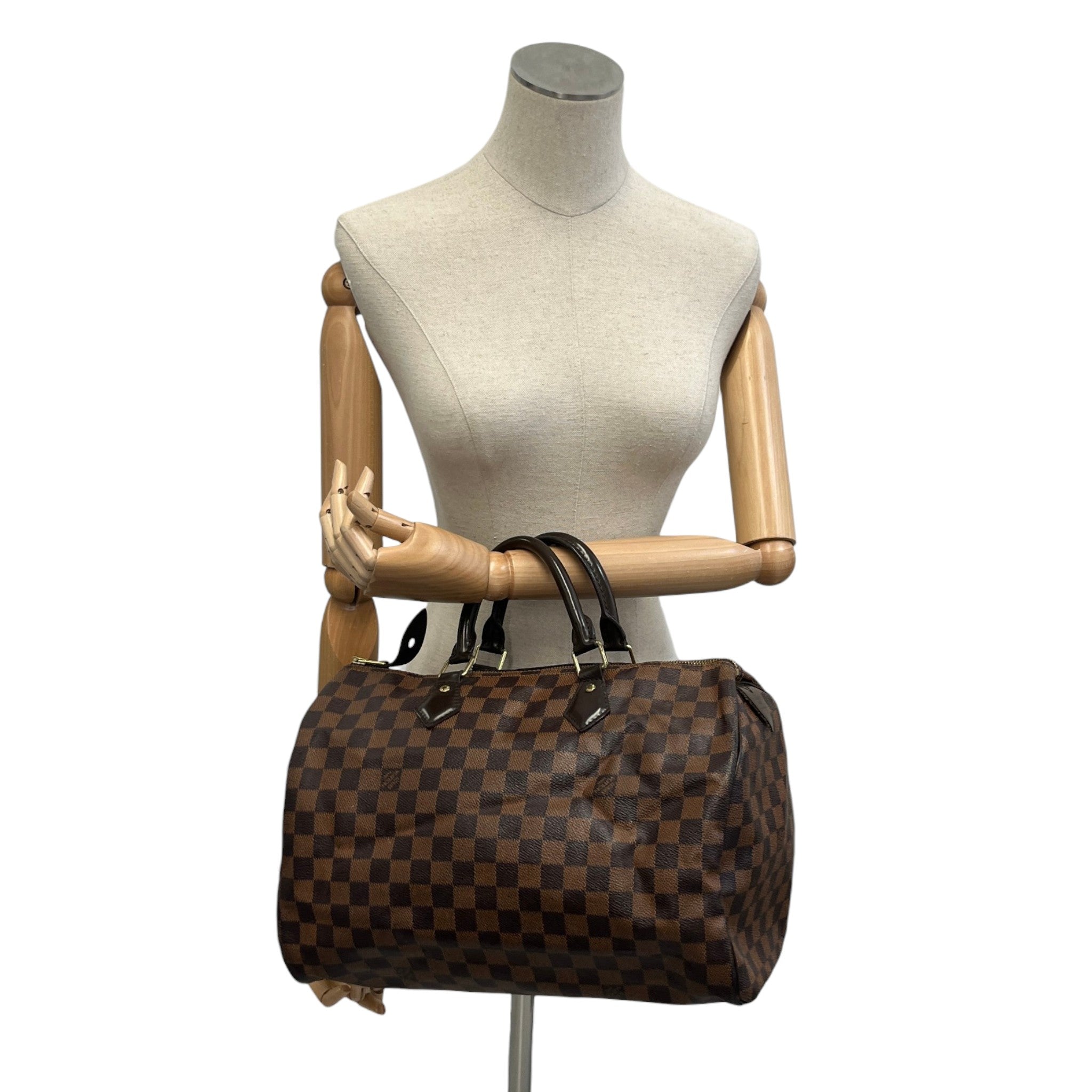 Women's Damier Ebene Speedy 35 Bag Brown