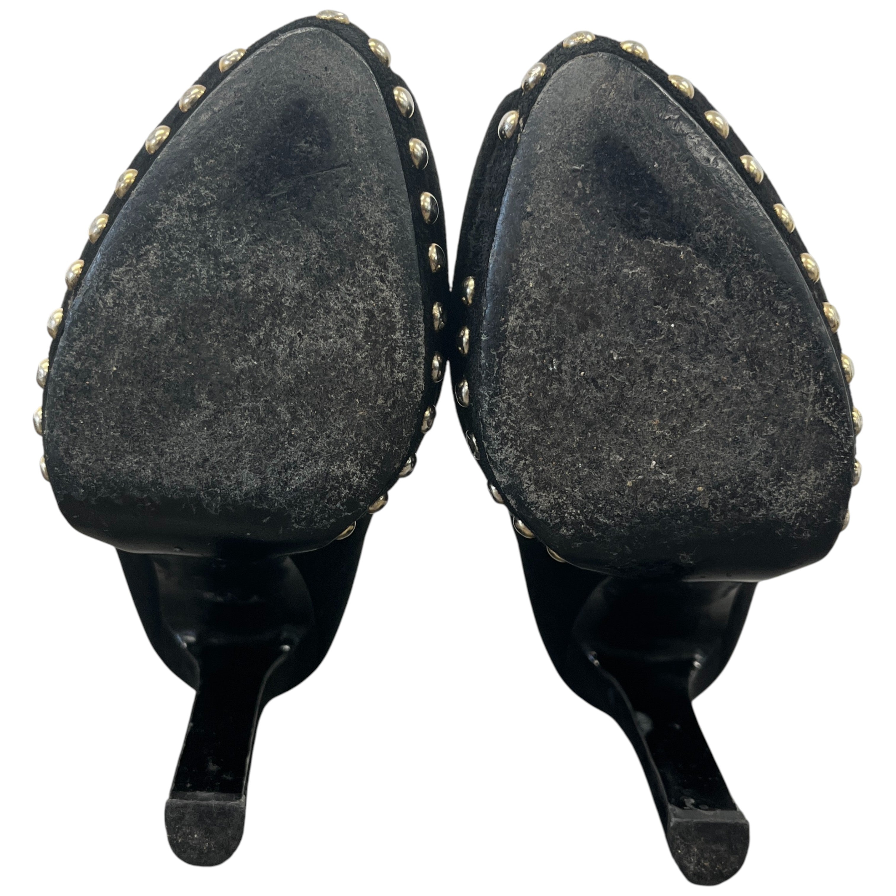 Women's Skull Peep Toe Heels Black Size EU 37 / UK 4