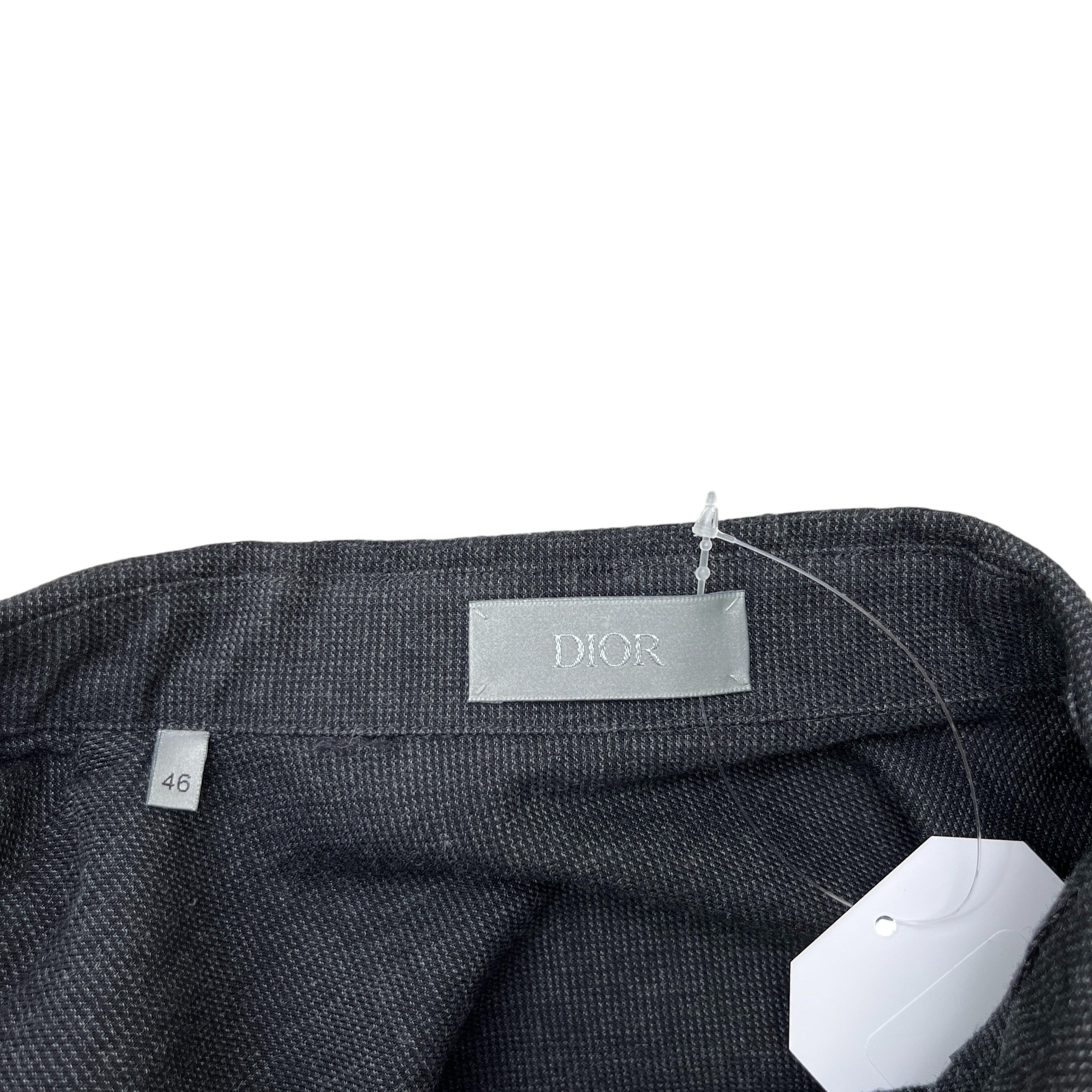 Men's Embroidered Logo Pocket Long Sleeve Shirt Navy Size IT 46 / UK S