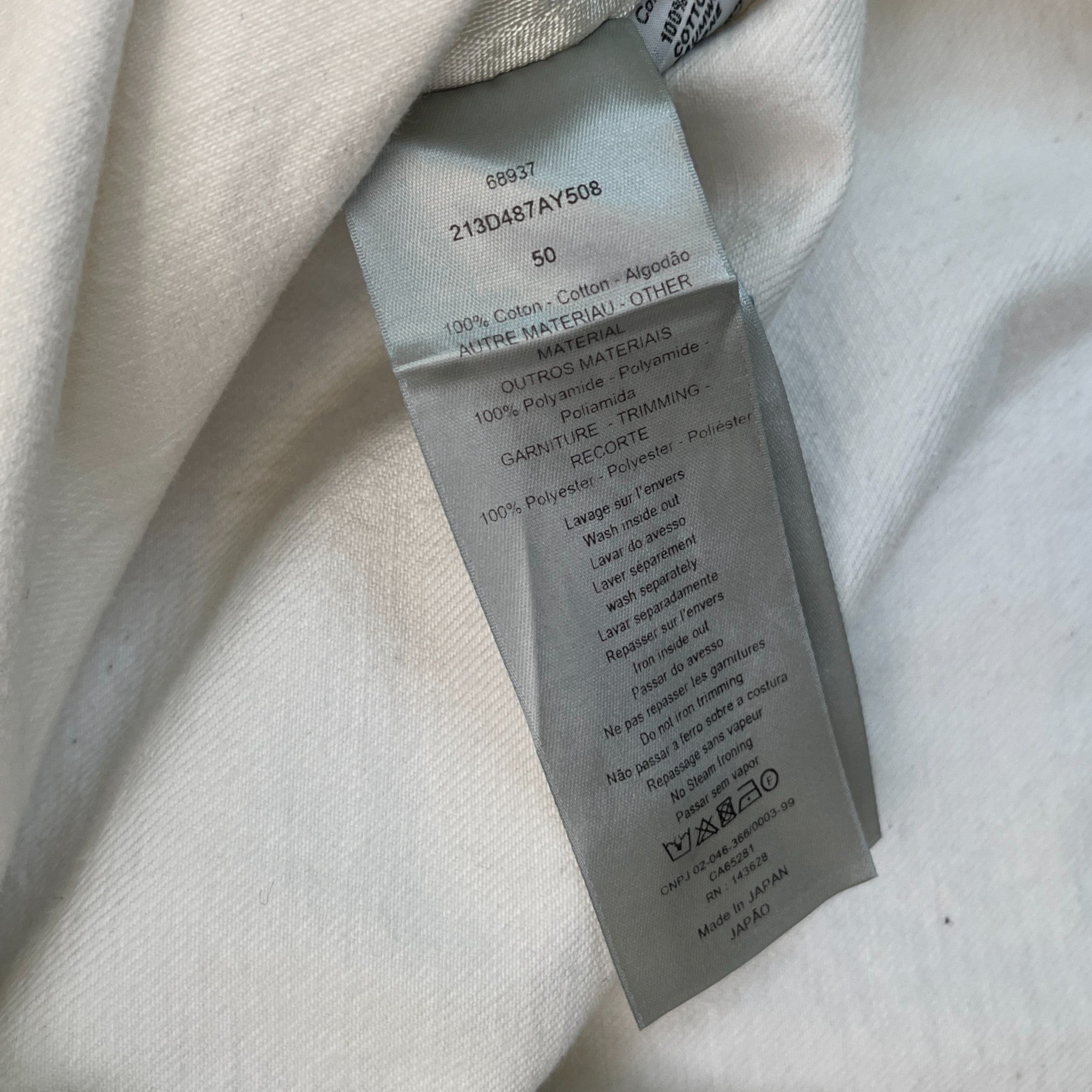 Men's Sacai Logo Patch Jacket White Size IT 50 / L