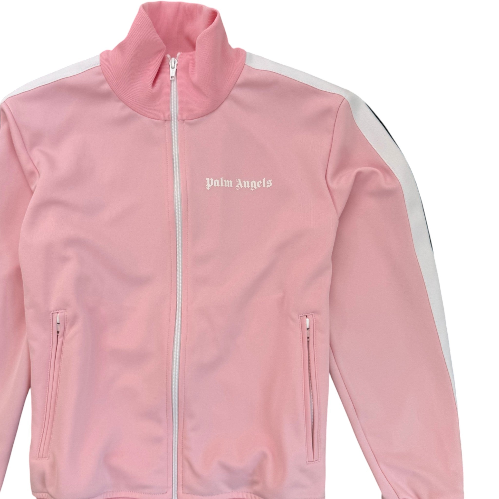 Men's Stripe Logo Track Jacket Pink Size S