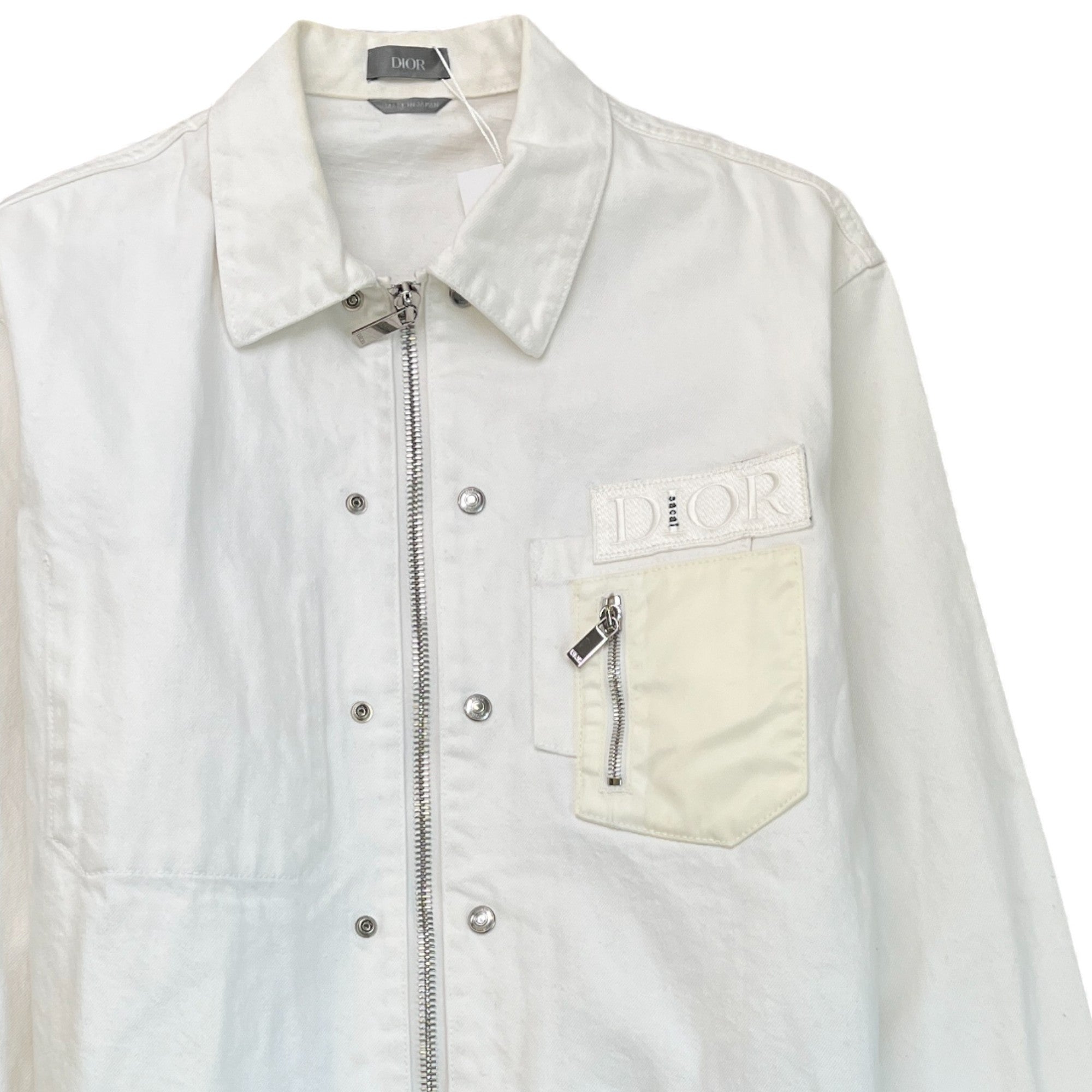 Men's Sacai Logo Patch Jacket White Size IT 50 / L