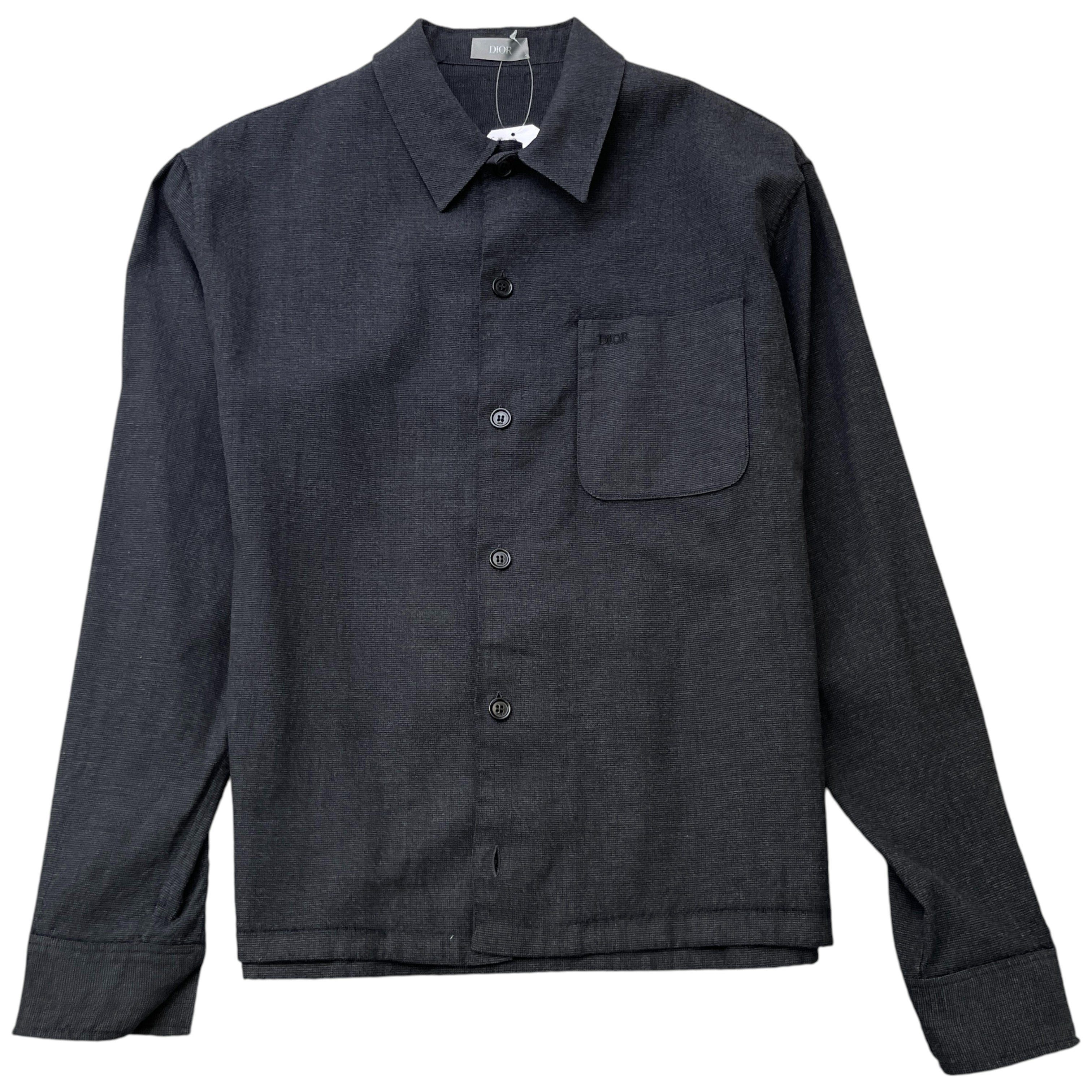 Men's Embroidered Logo Pocket Long Sleeve Shirt Navy Size IT 46 / UK S