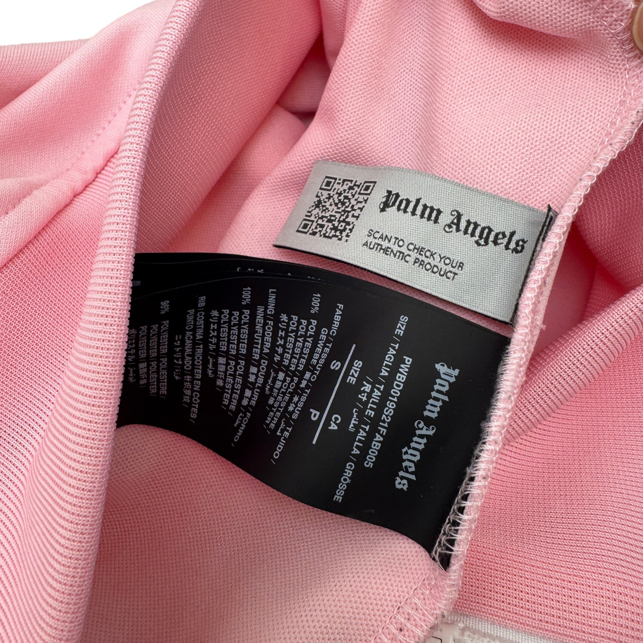 Men's Stripe Logo Track Jacket Pink Size S