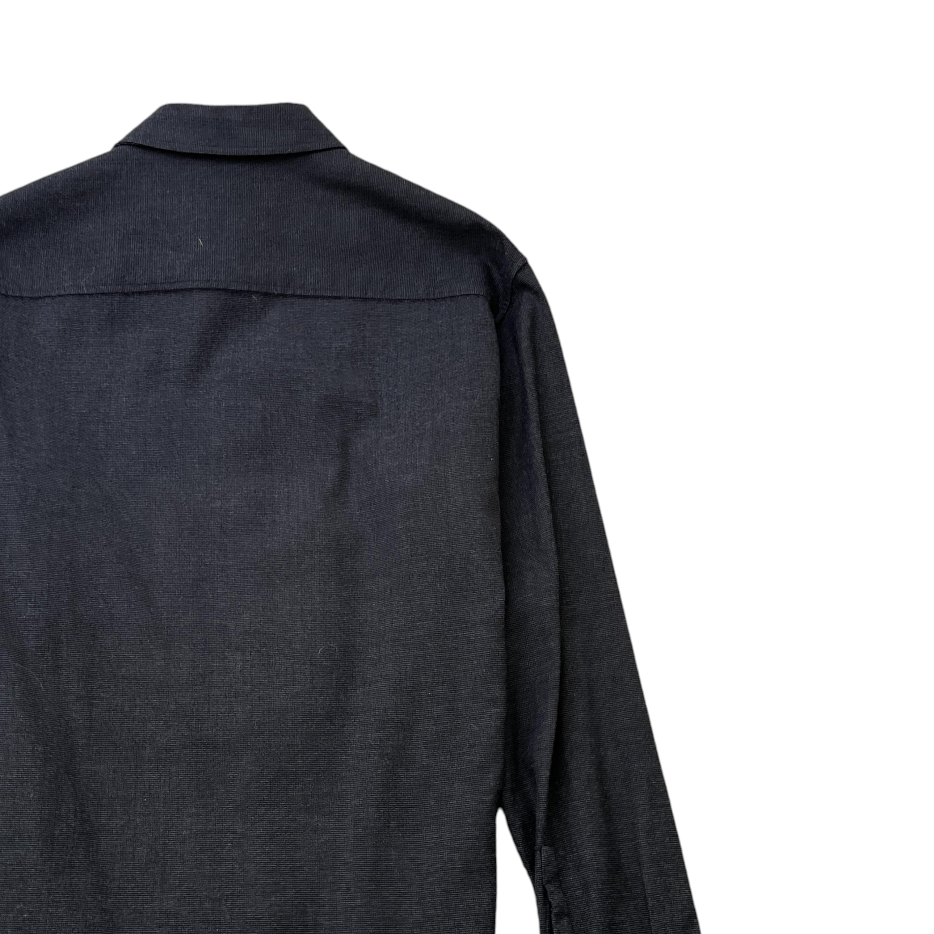 Men's Embroidered Logo Pocket Long Sleeve Shirt Navy Size IT 46 / UK S