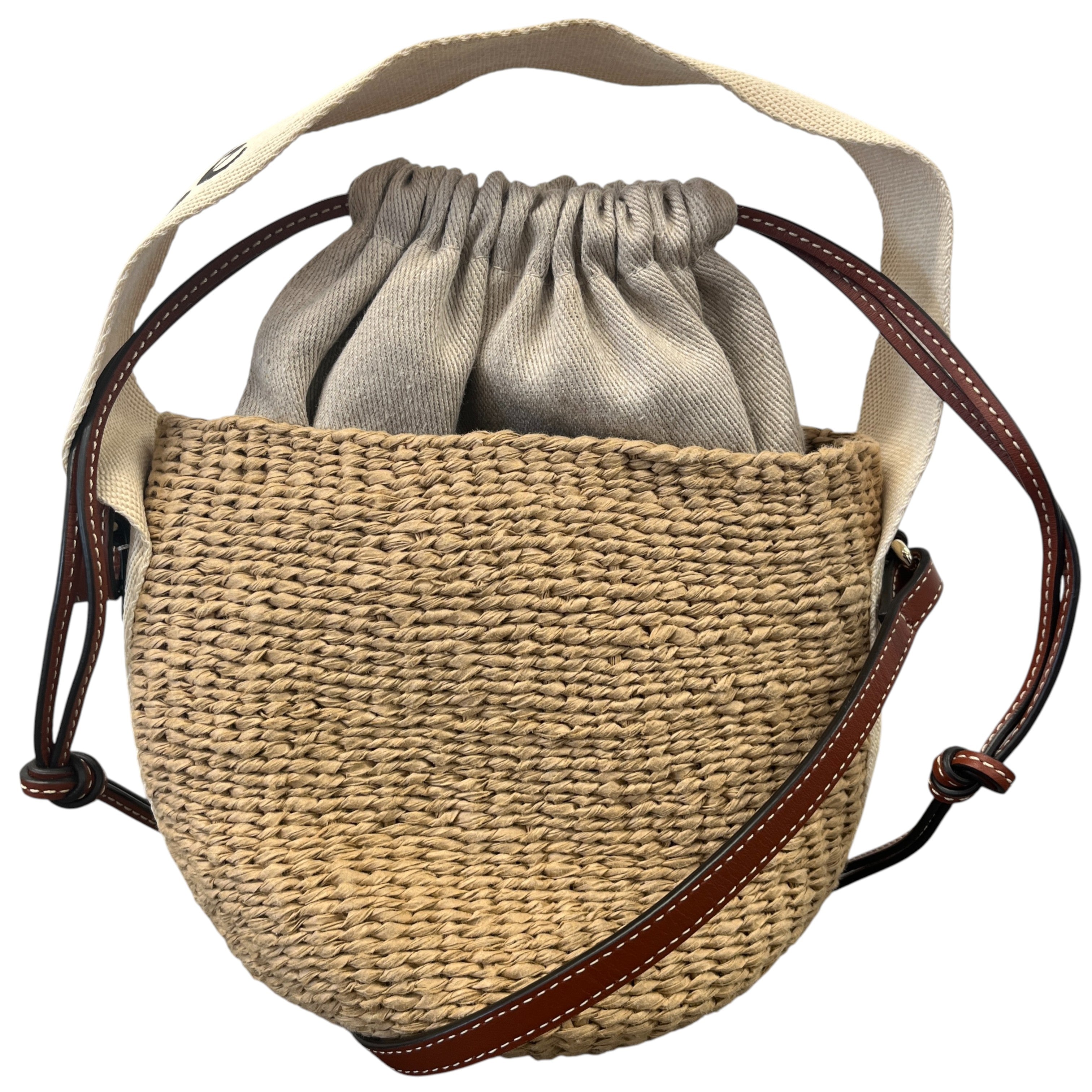 Women's Small Woody Basket Bag Beige