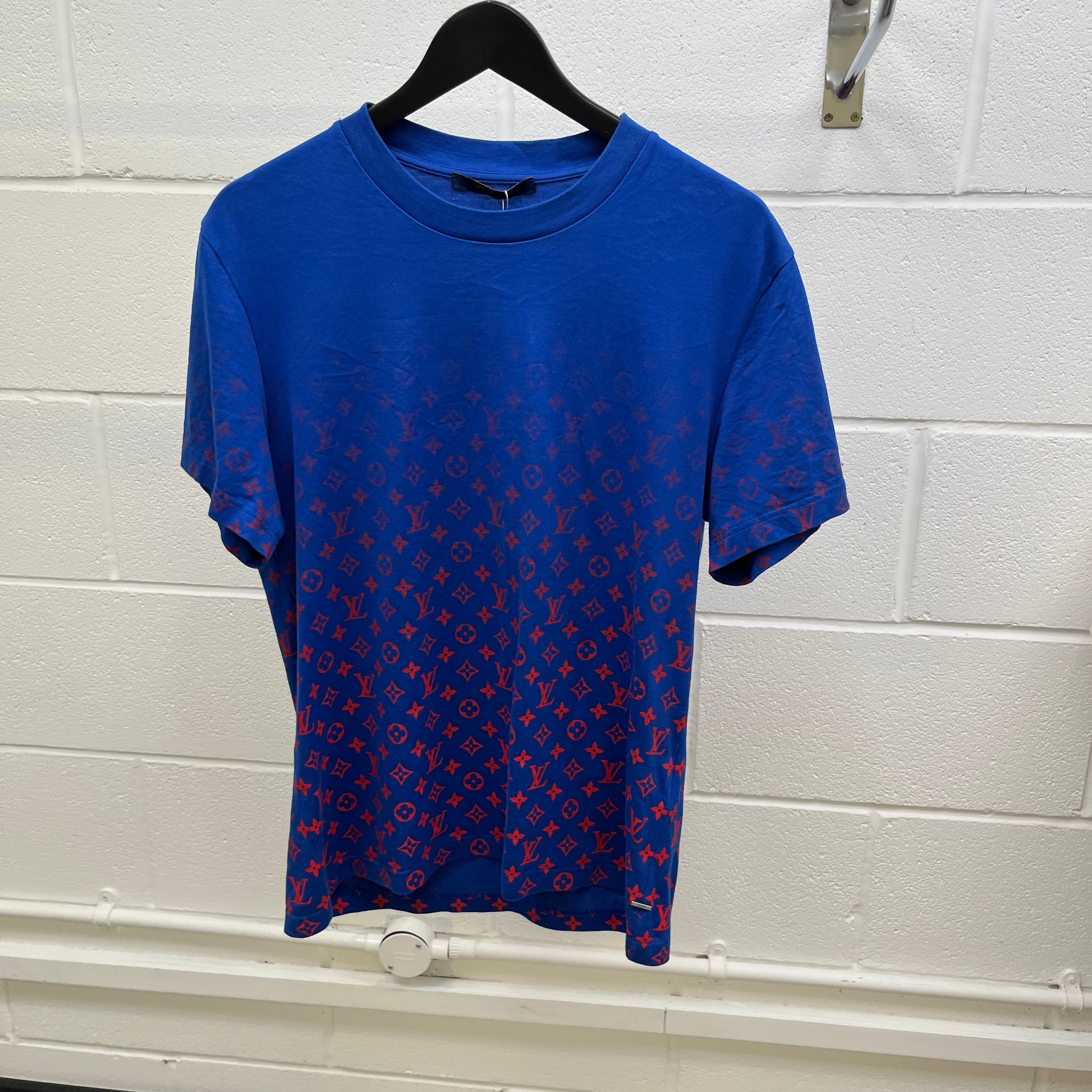 Men's Gradient Monogram T-Shirt Blue Size M