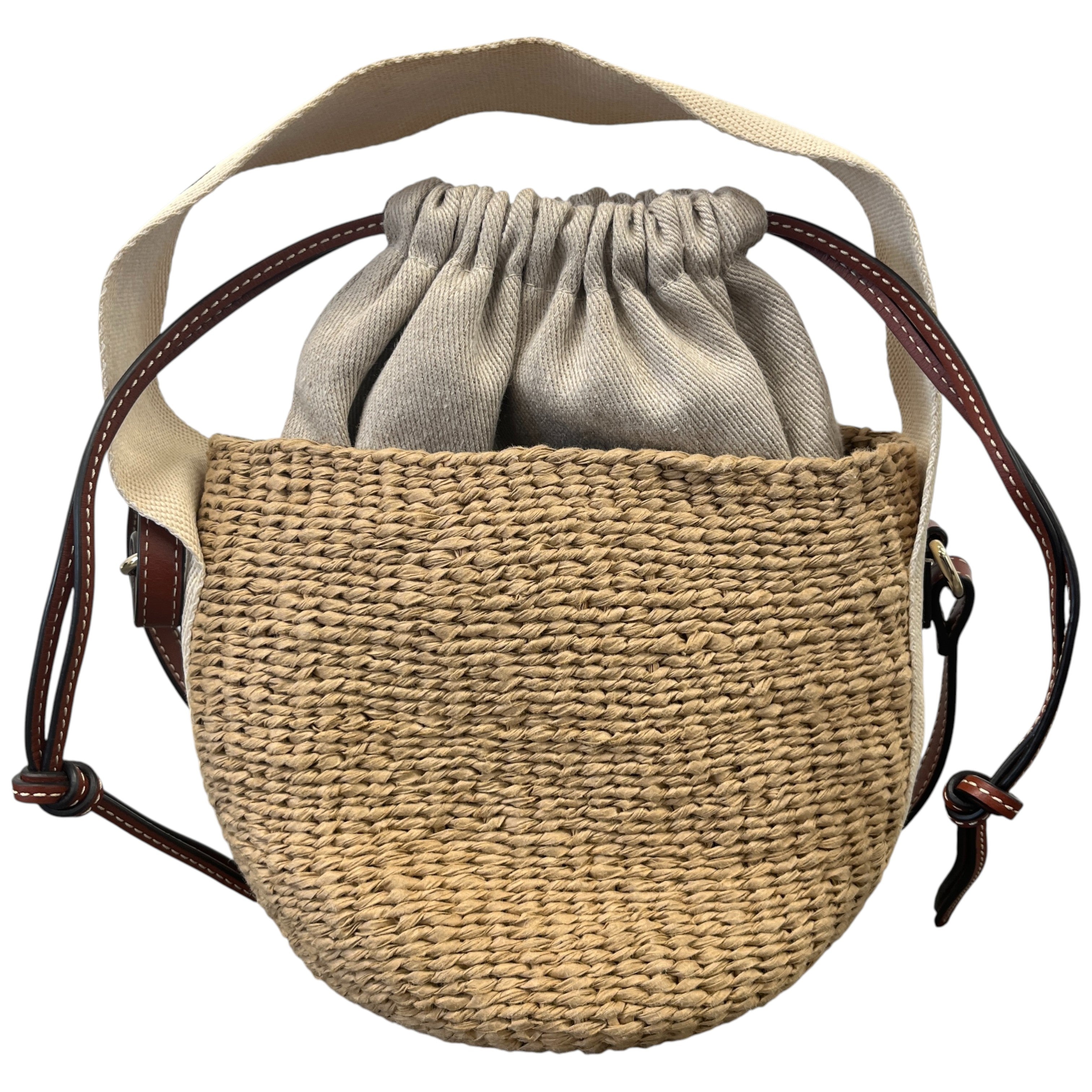 Women's Small Woody Basket Bag Beige