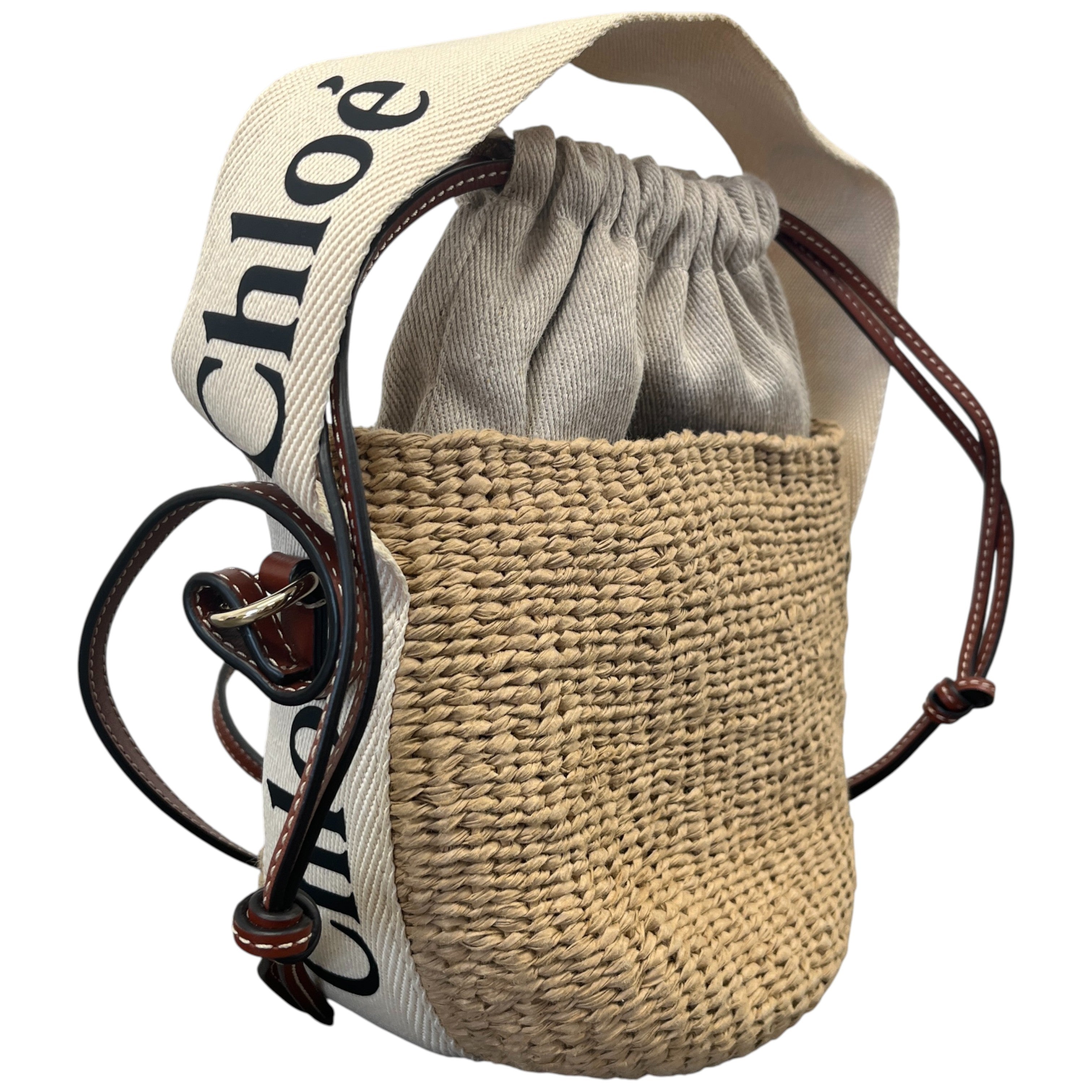 Women's Small Woody Basket Bag Beige