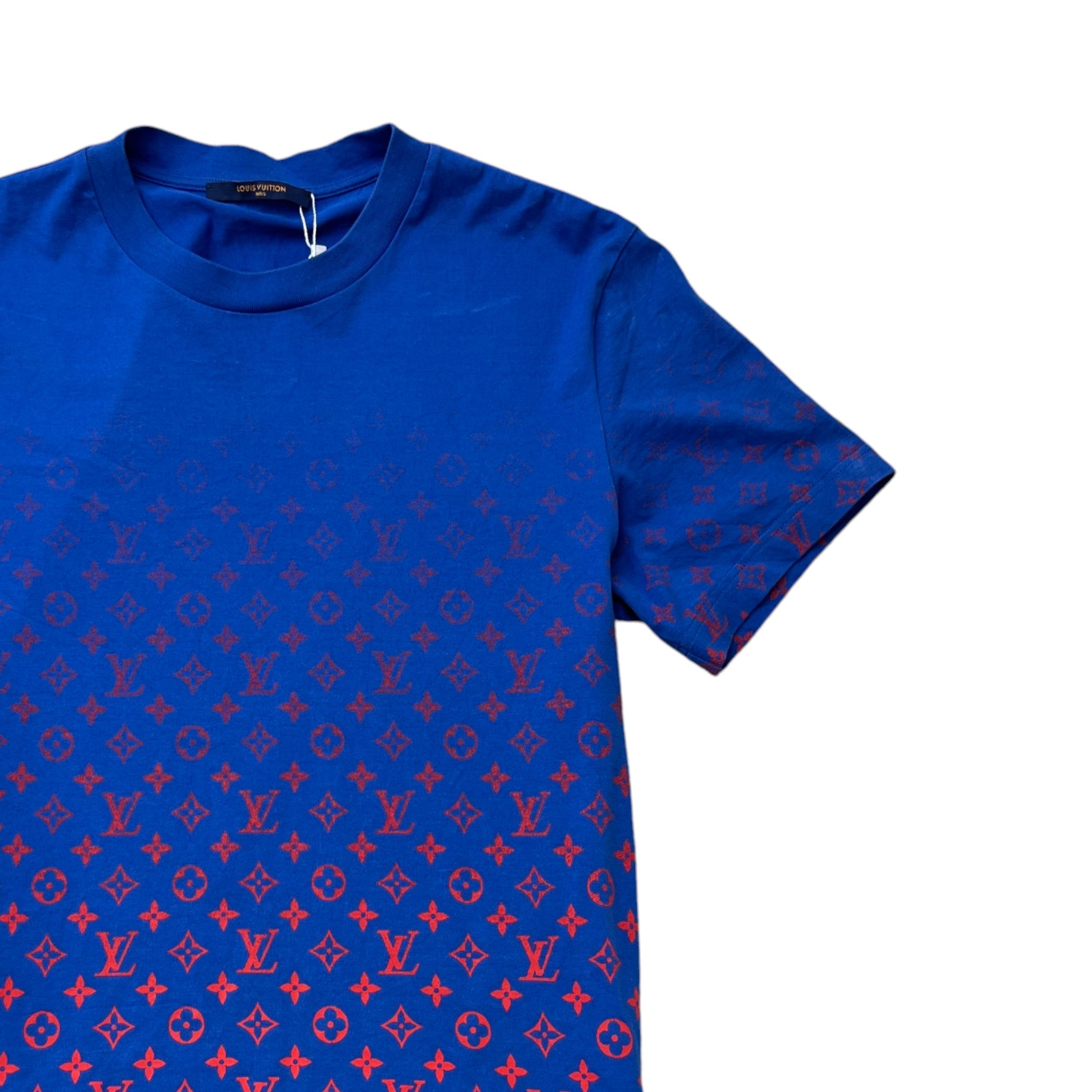 Men's Gradient Monogram T-Shirt Blue Size M