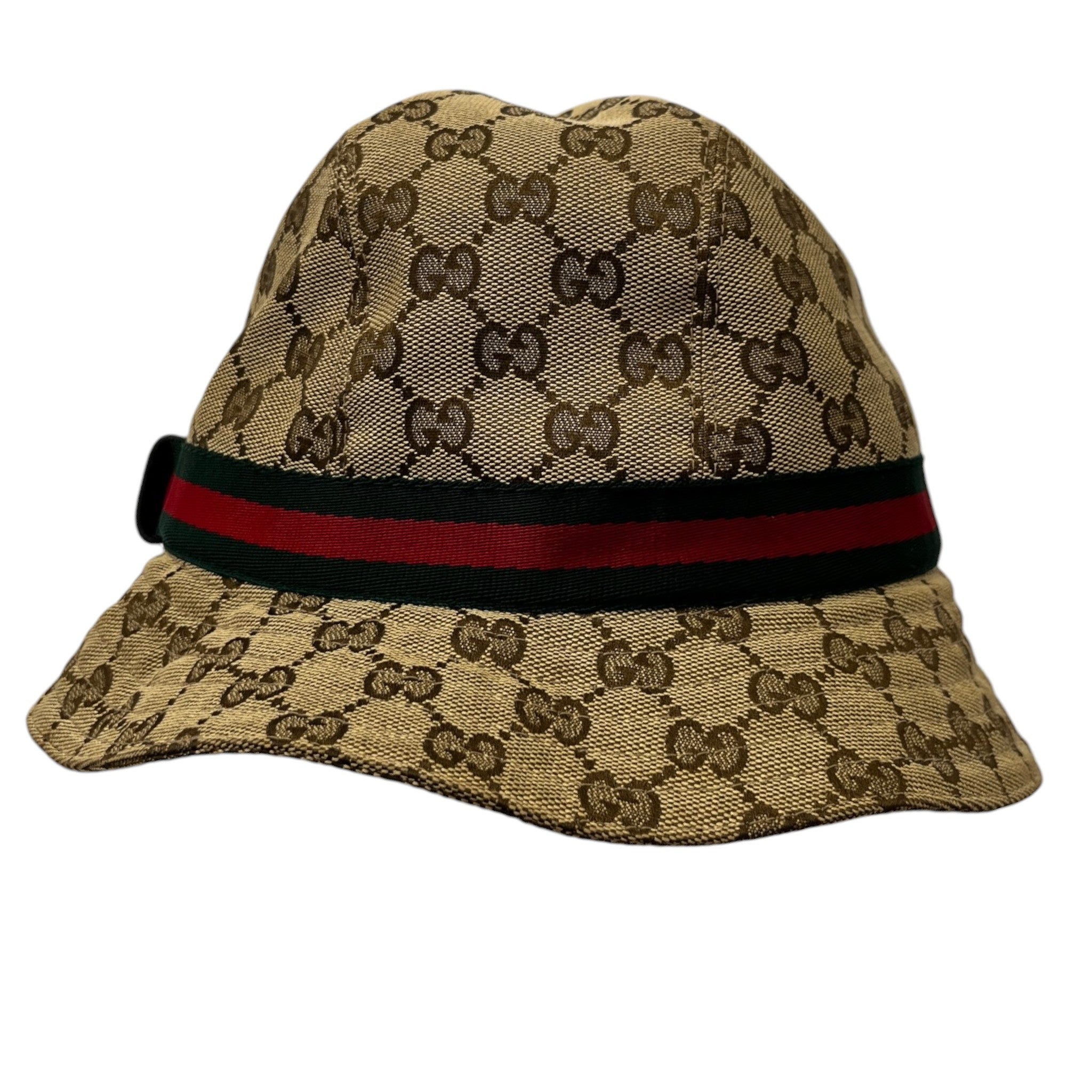 Men's Gg Supreme Web Stripe Bucket Hat Beige Size S