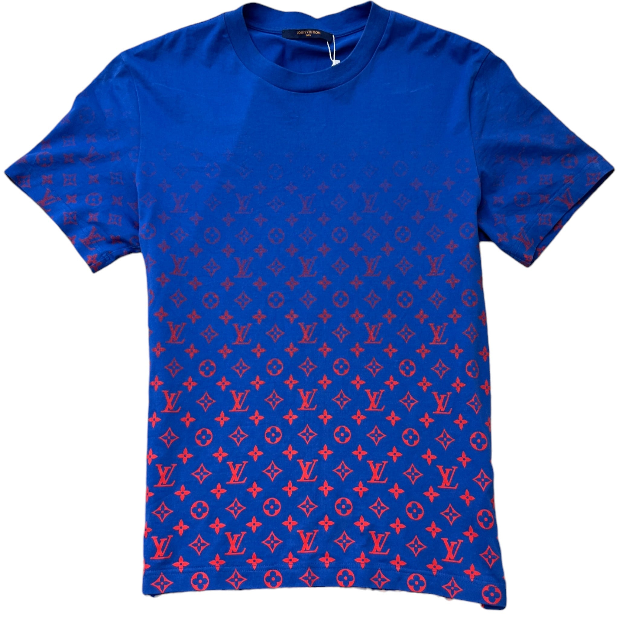 Men's Gradient Monogram T-Shirt Blue Size M