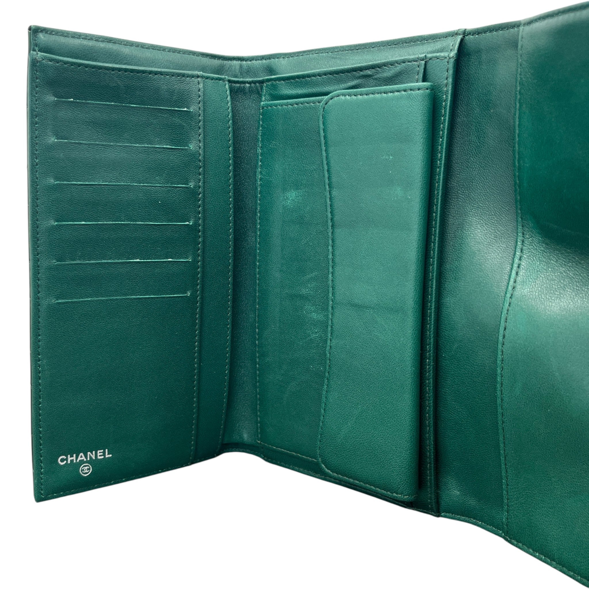 Women's Quilted Classic Flap Emerald Purse Green