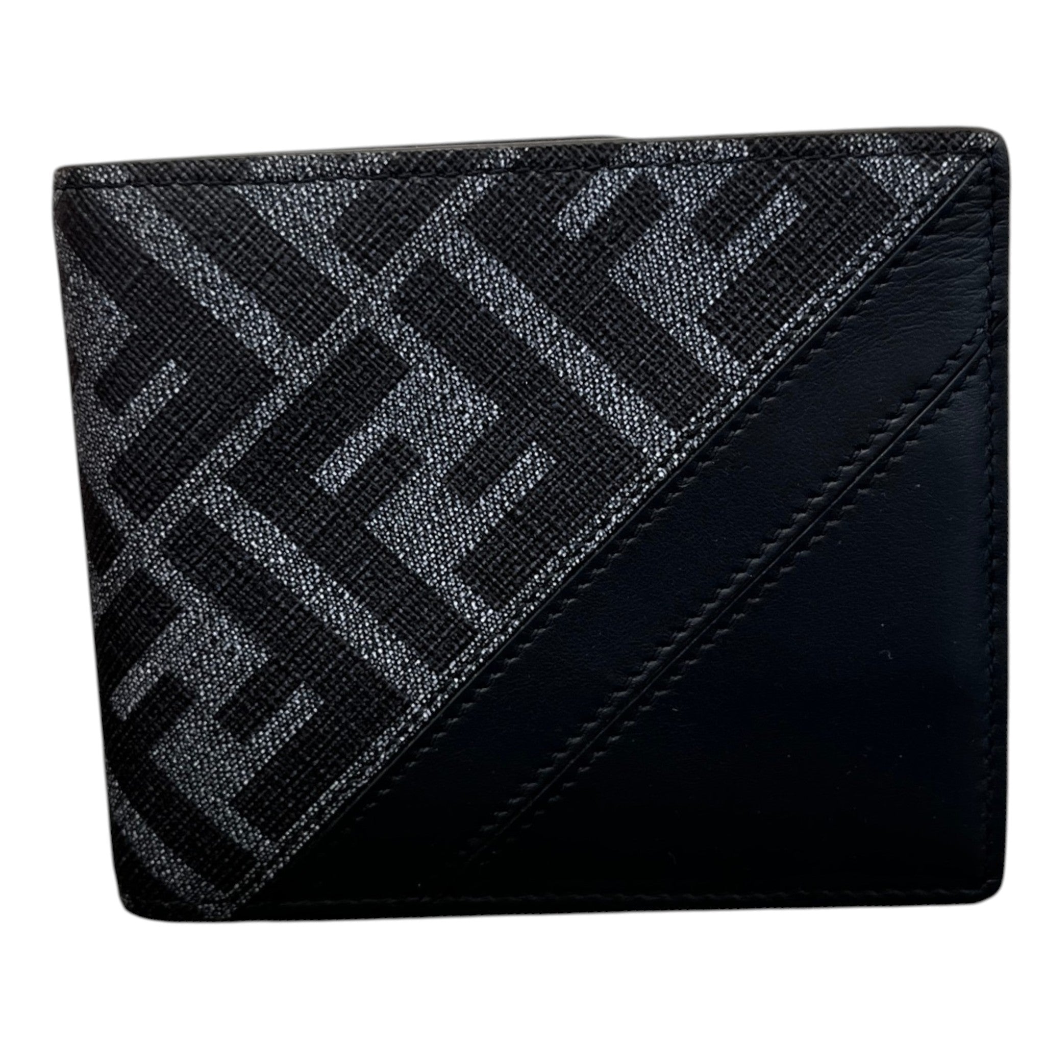 Men's Diagonal Bi Fold Wallet Grey