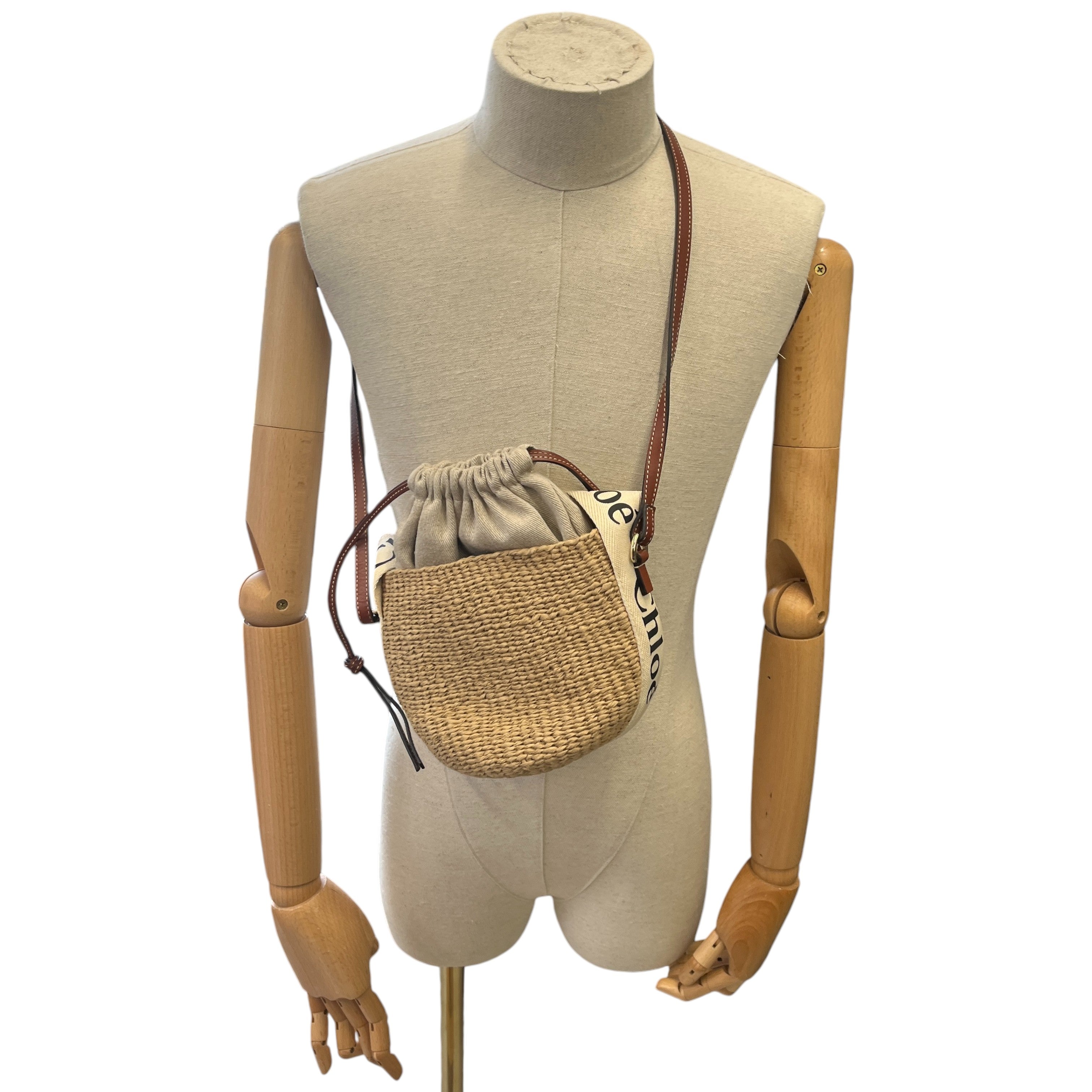 Women's Small Woody Basket Bag Beige