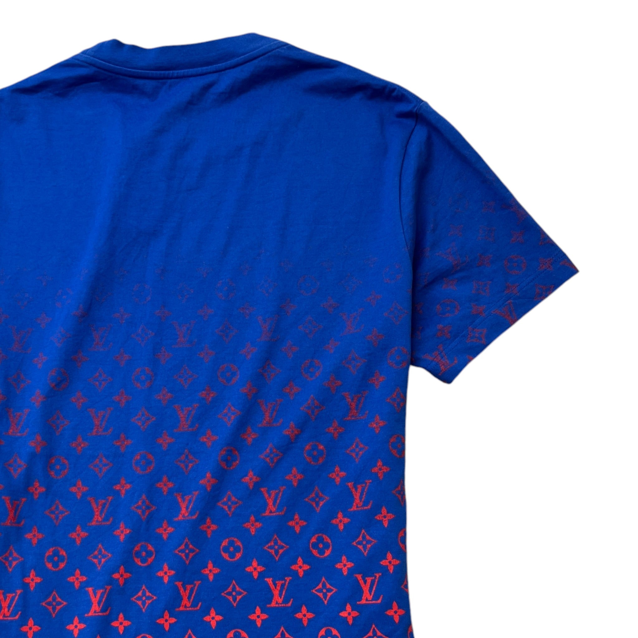 Men's Gradient Monogram T-Shirt Blue Size M