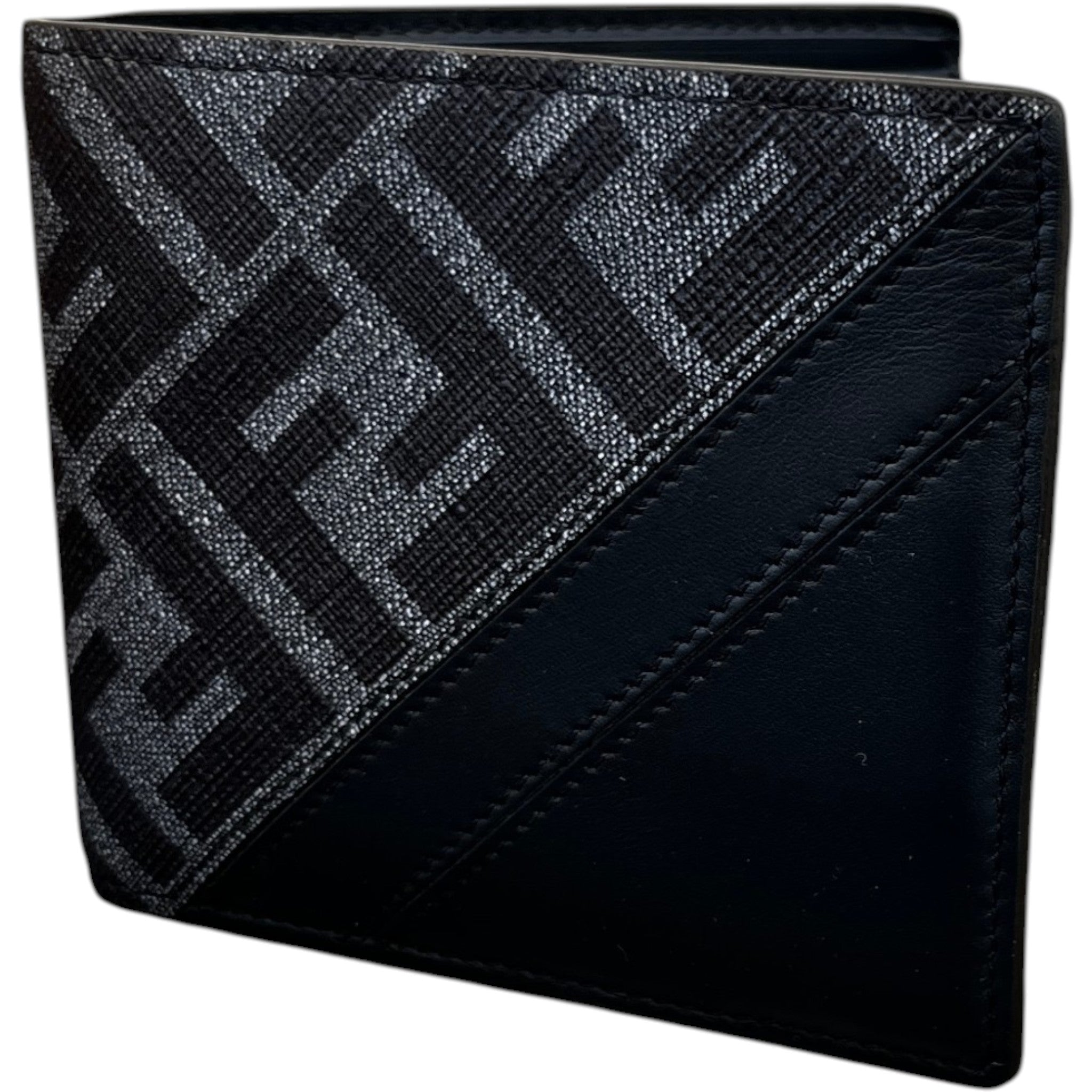 Men's Diagonal Bi Fold Wallet Grey