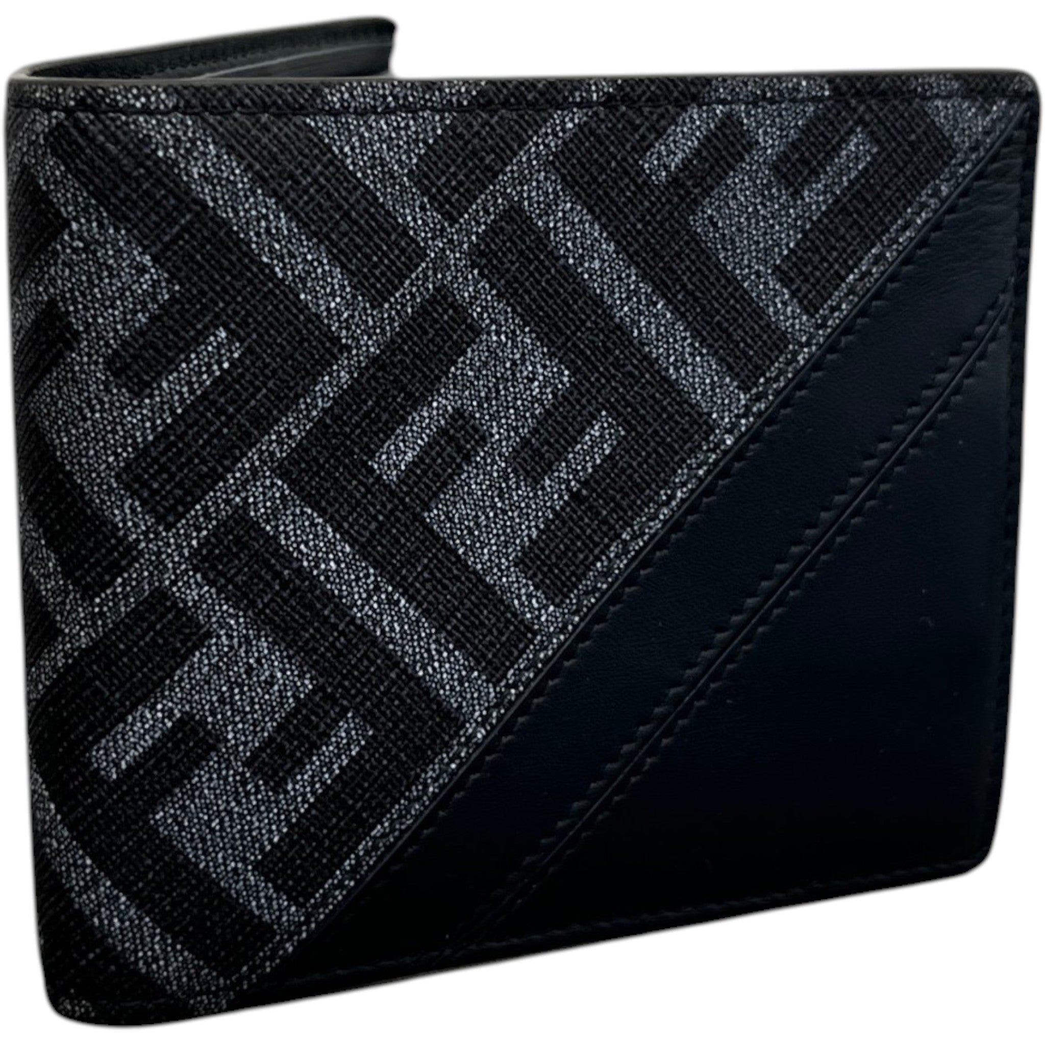 Men's Diagonal Bi Fold Wallet Grey