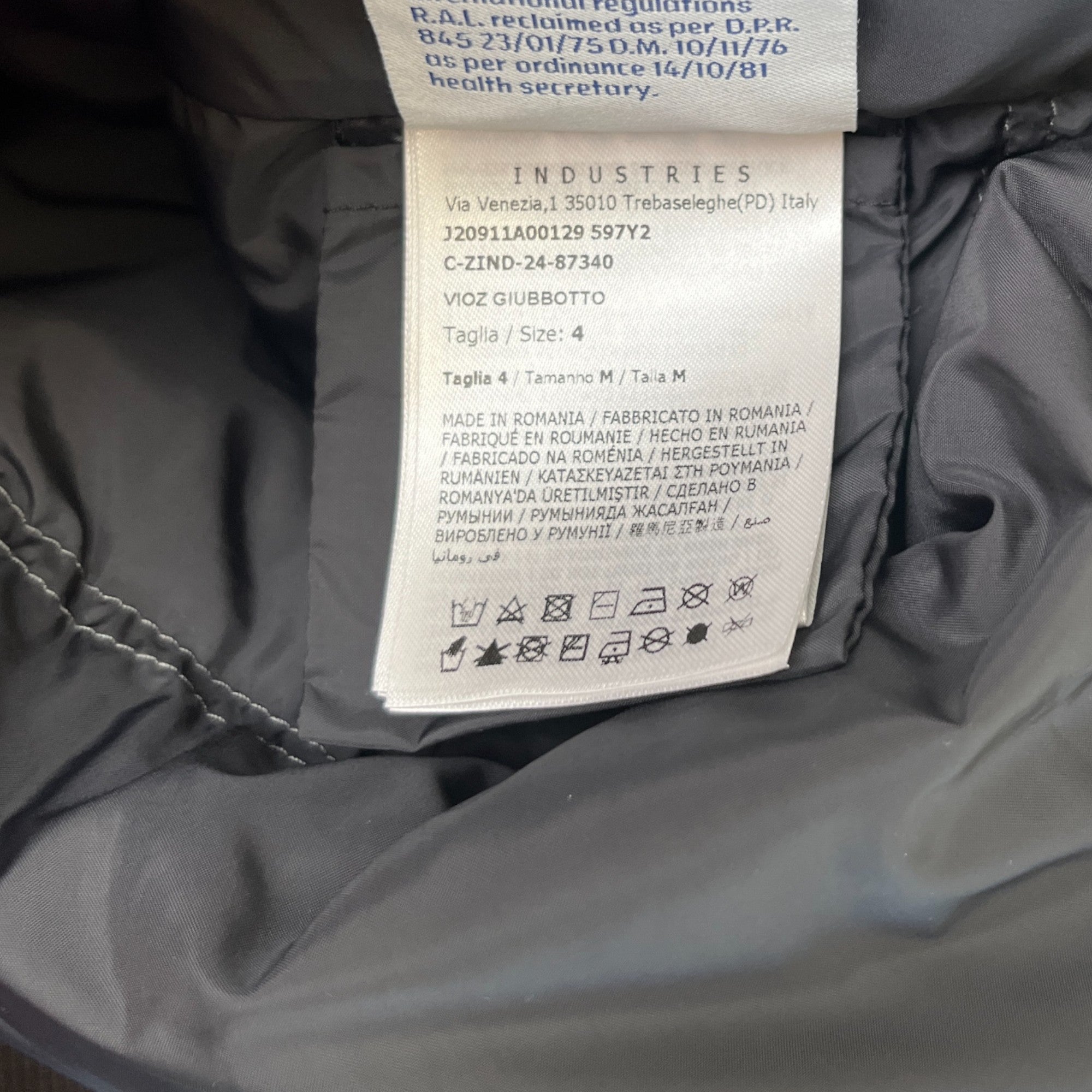 Men's Vioz Down Jacket Grey Size 4 / XL