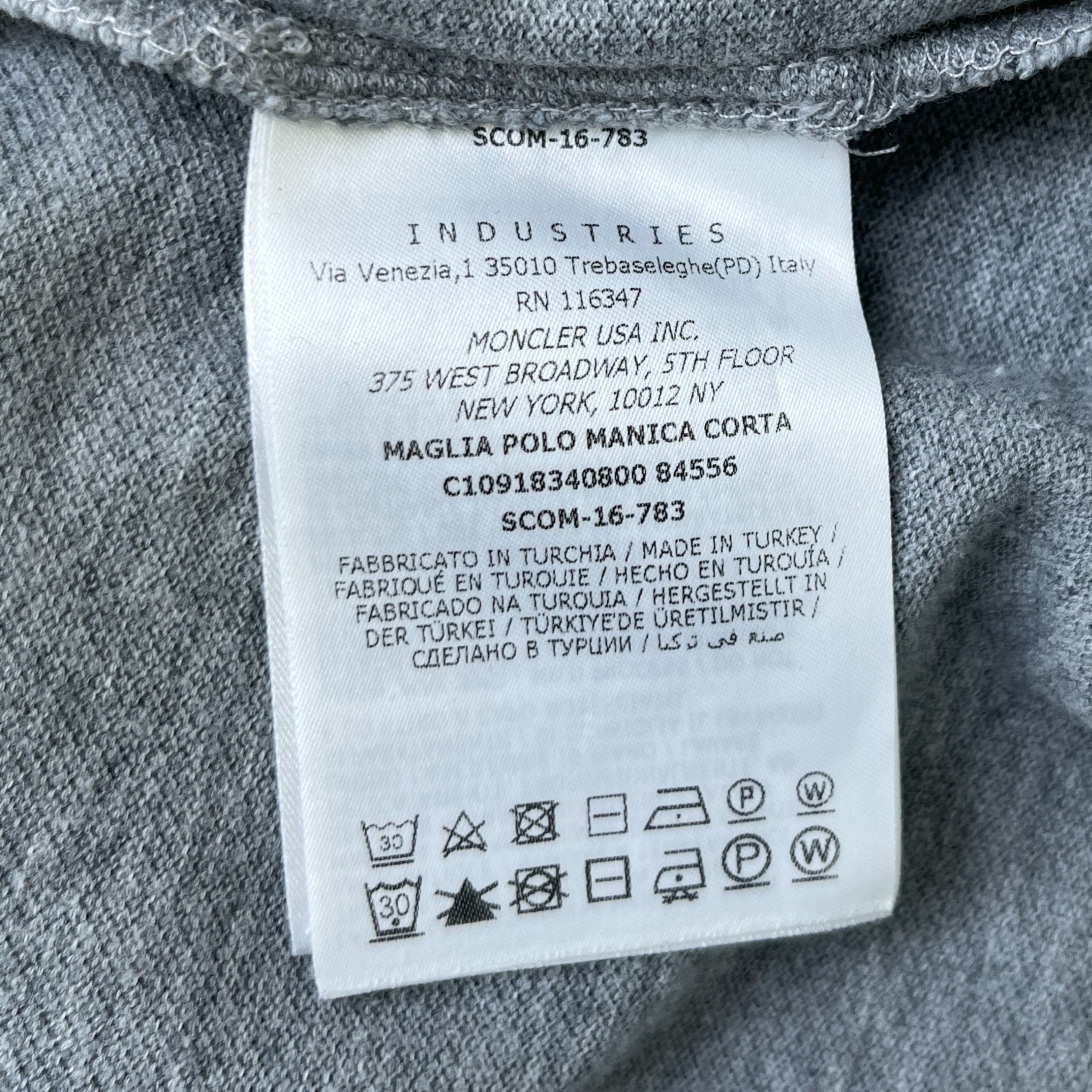 Men's Maglia Polo Shirt Grey Size L