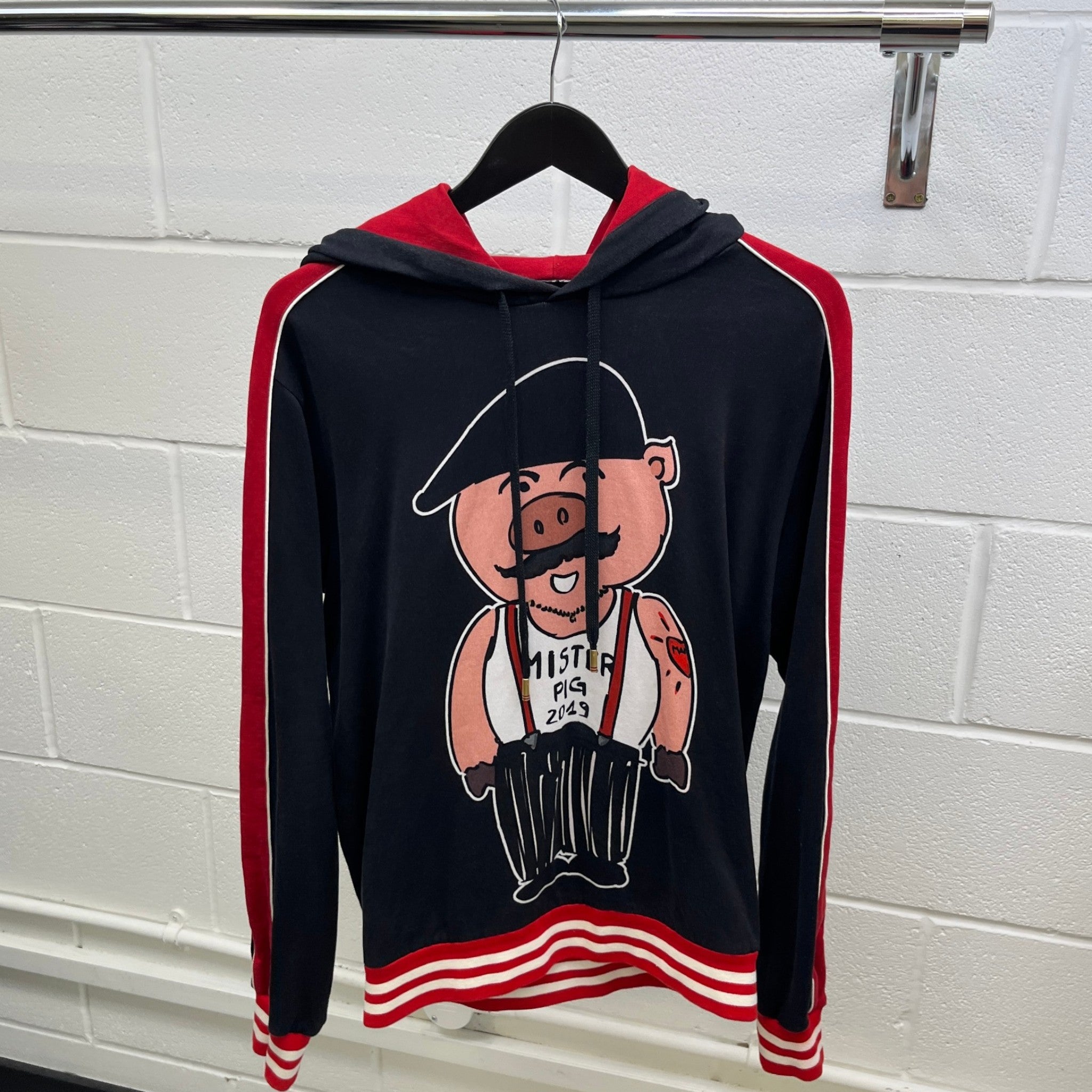 Men's Mister Pig Hoodie Black Size IT 50 / UK L