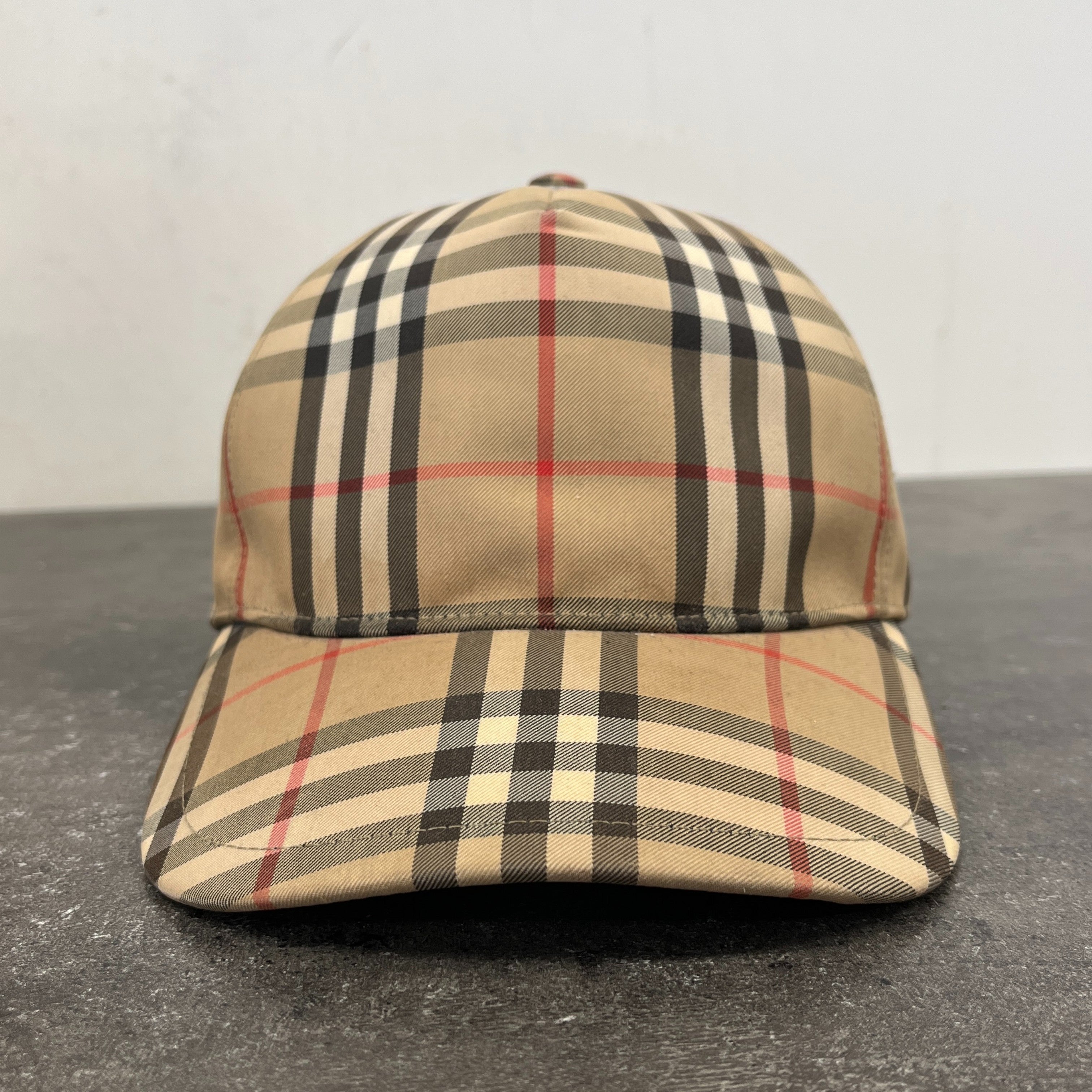 Men's Checkered Cap Beige Size M