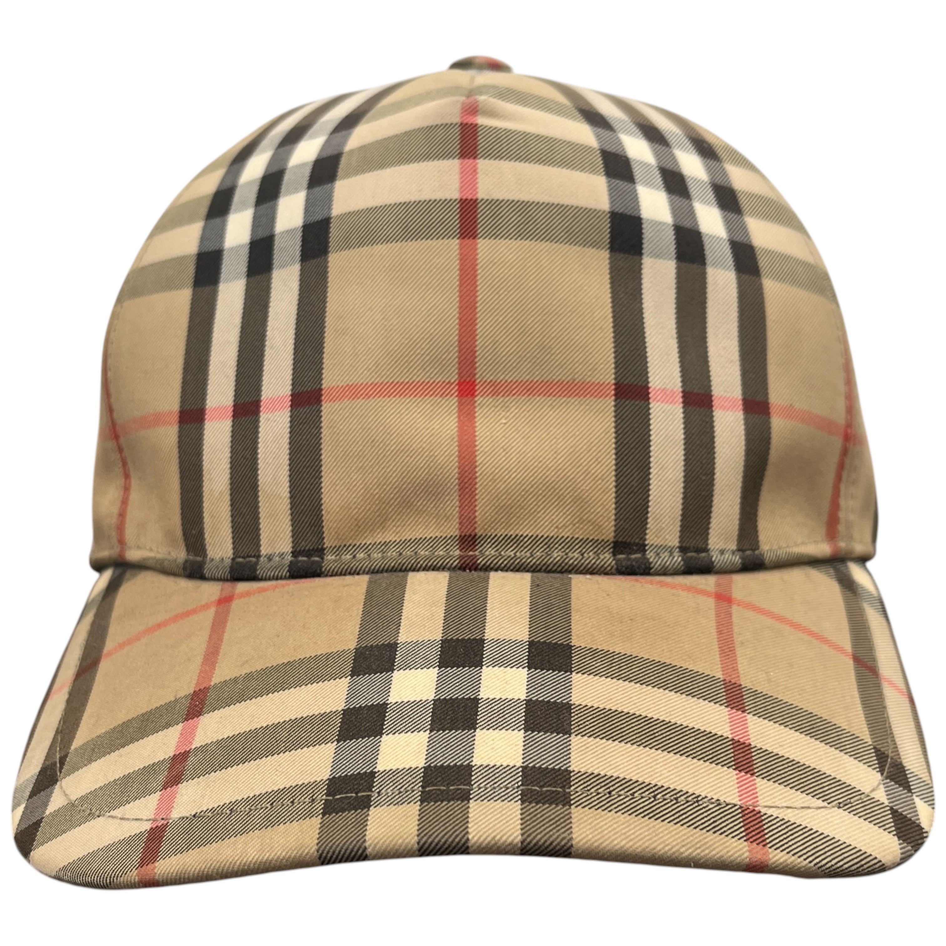 Men's Checkered Cap Beige Size M
