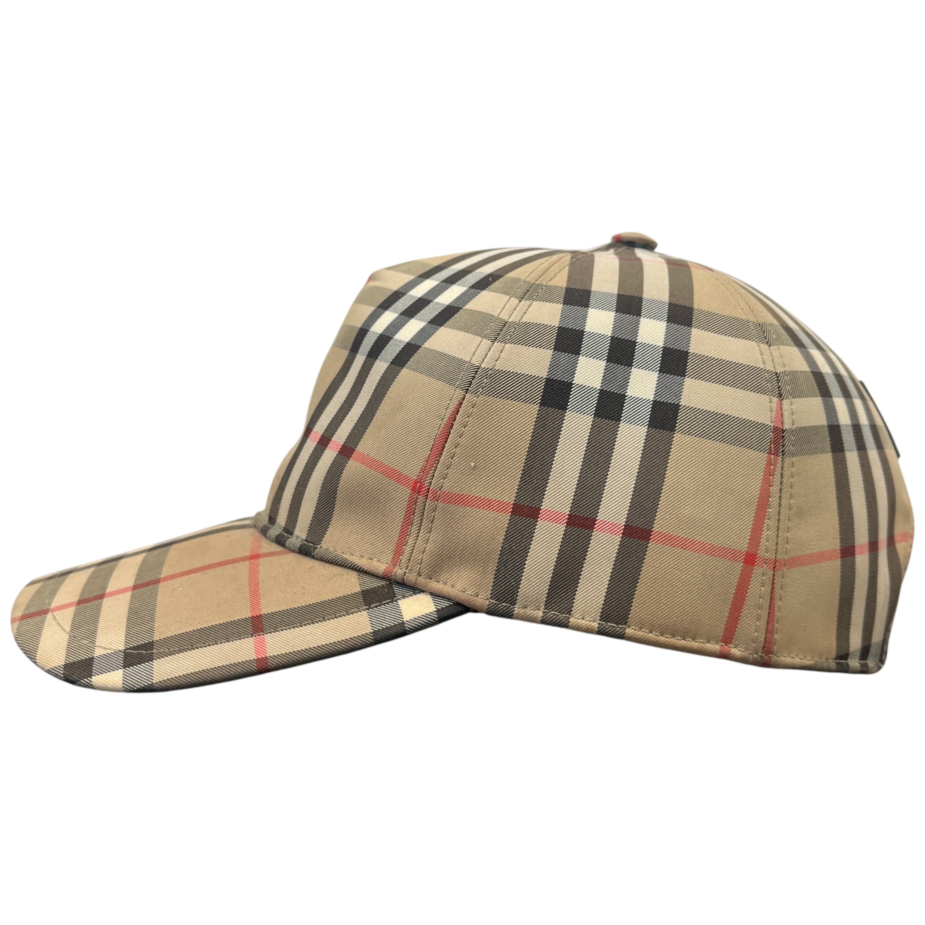 Men's Checkered Cap Beige Size M