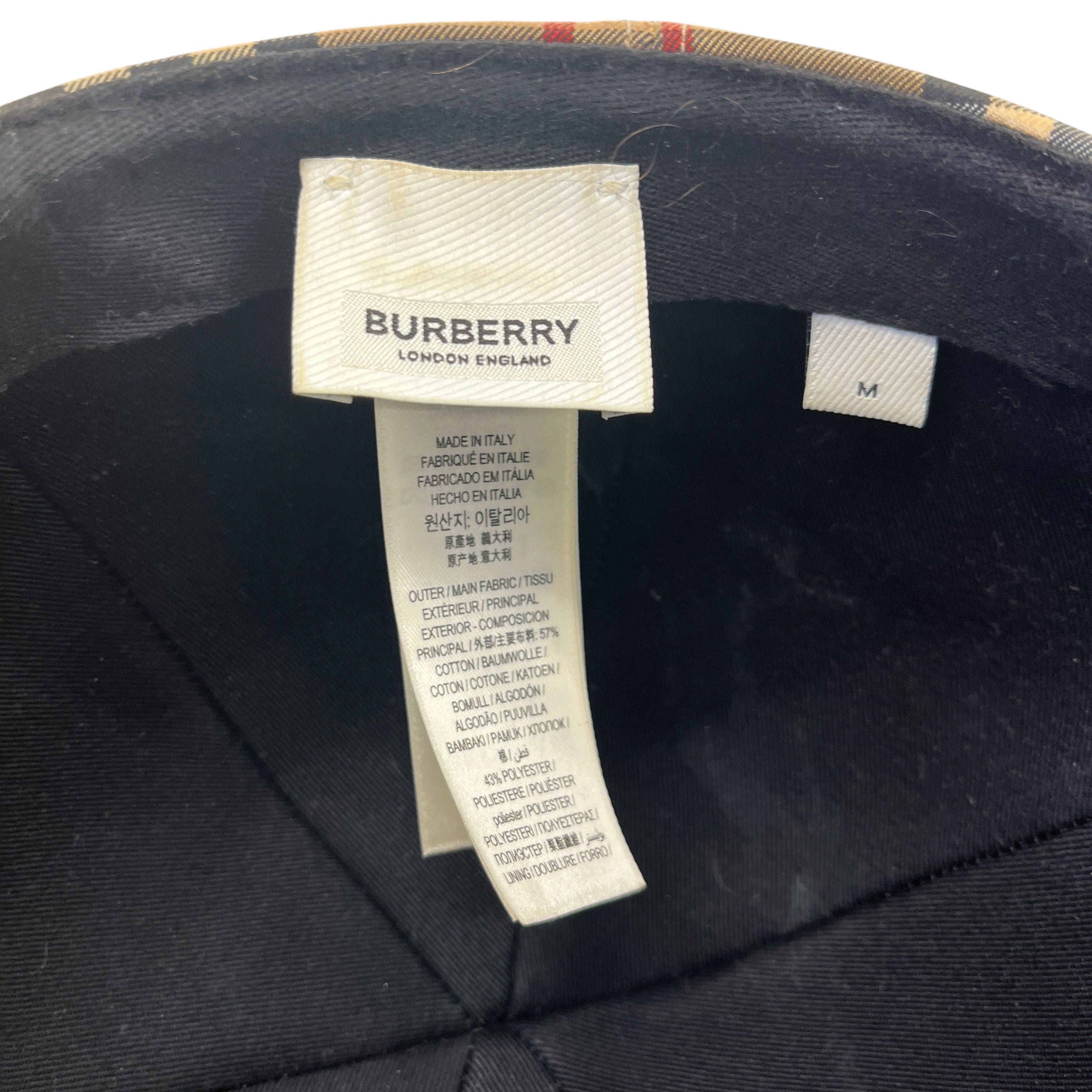 Men's Checkered Cap Beige Size M