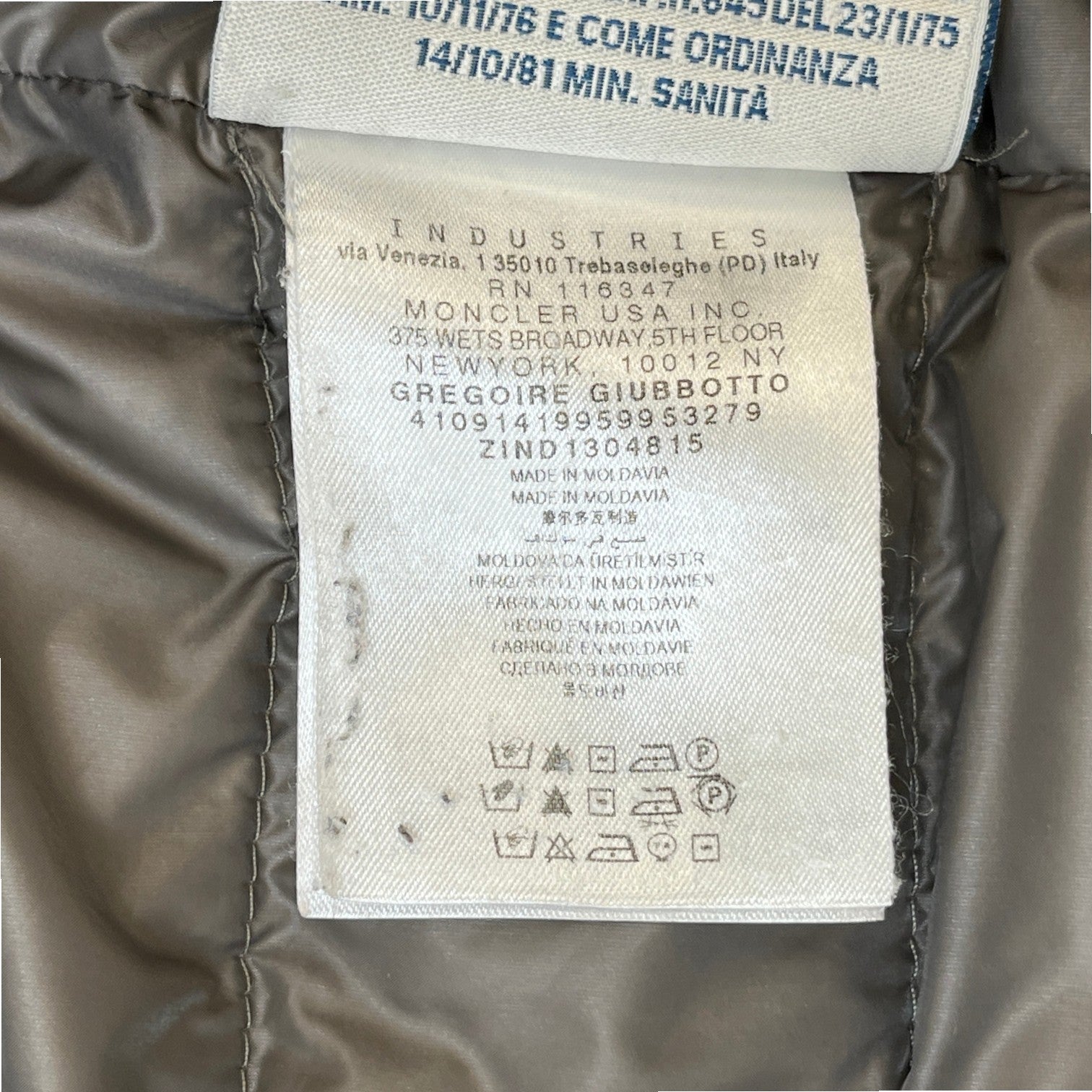 Men's Gregoire Down Jacket Grey Size 2 / M