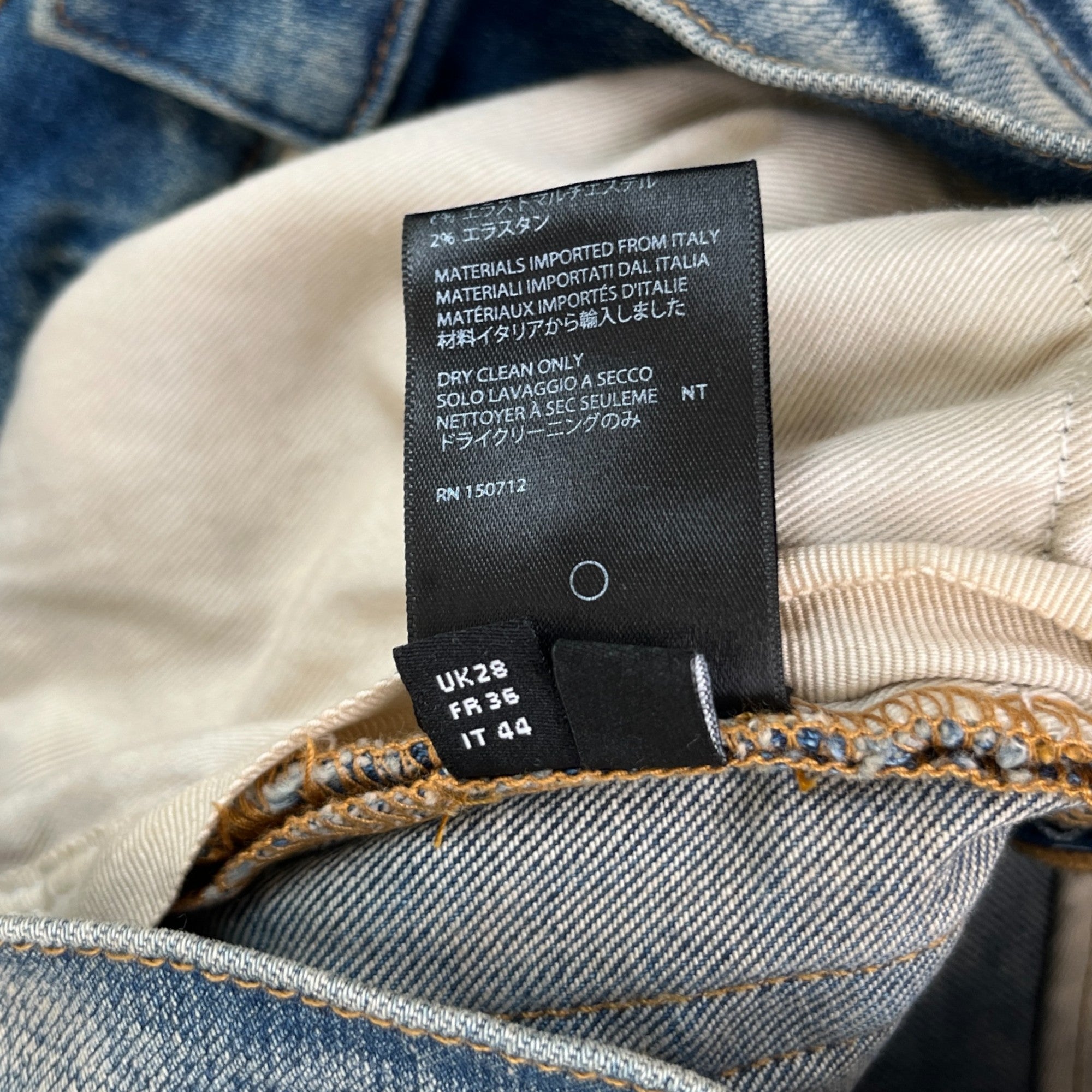 Men's Bandana Print Jeans Blue Size Waist 28"