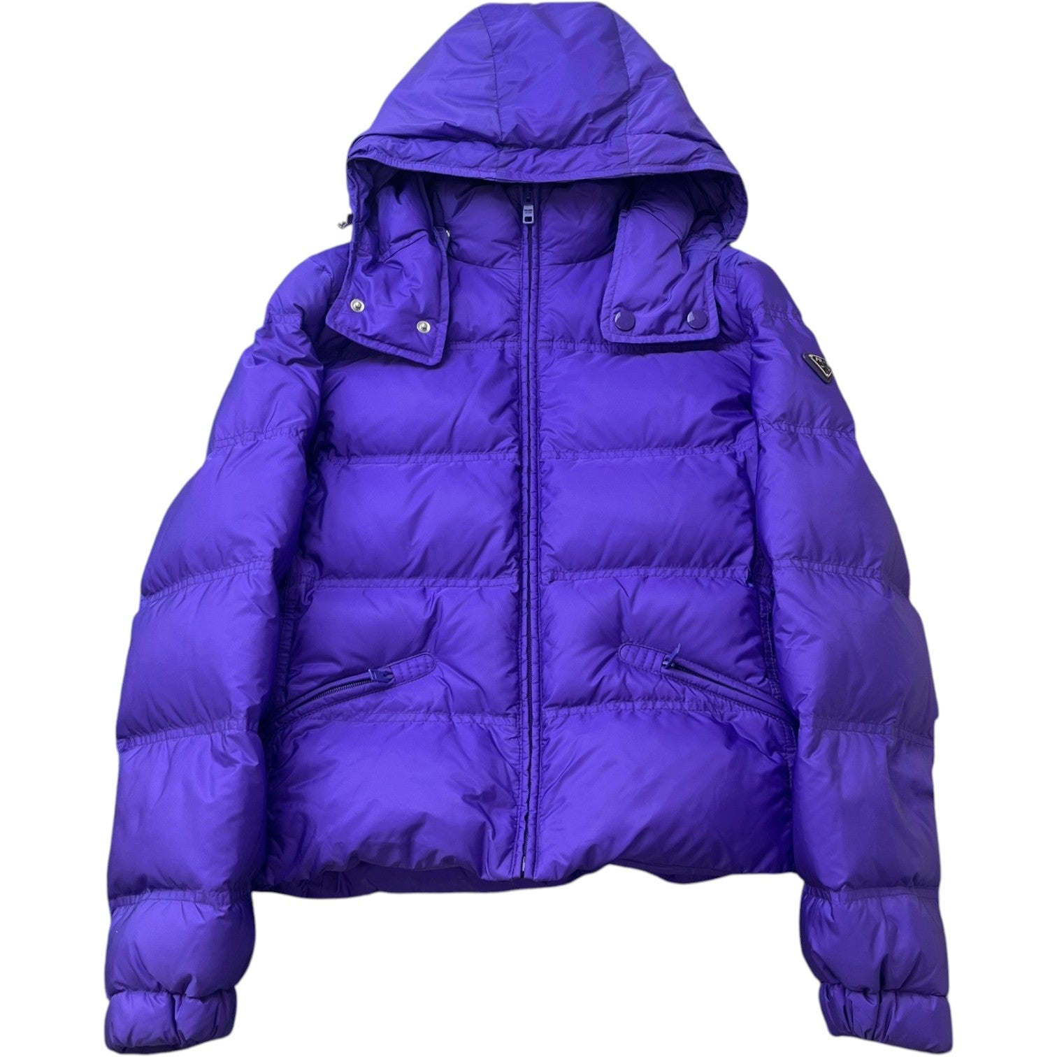 Women's Plaque Logo Down Jacket Purple Size IT 42 / UK 10