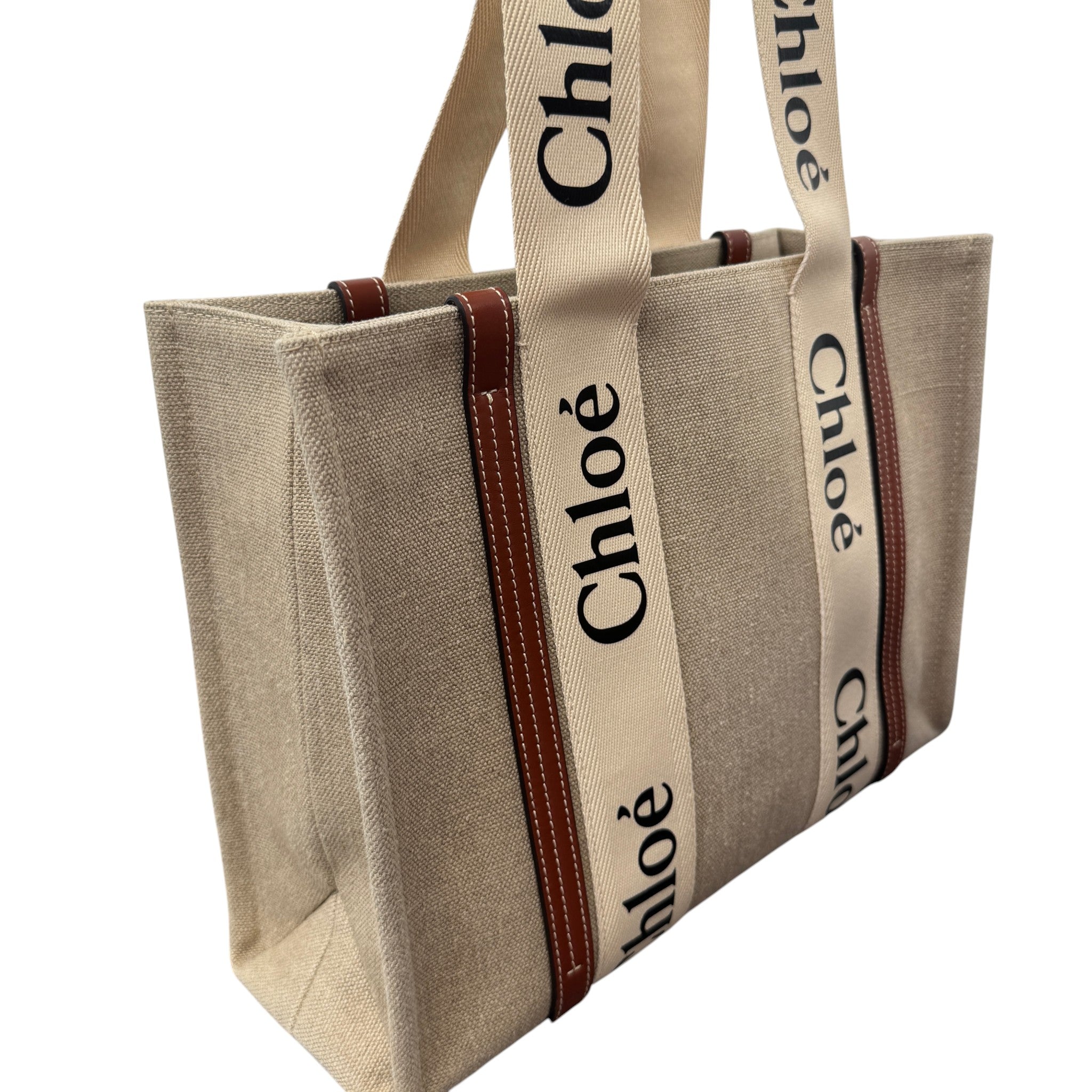 Women's Woody Medium Tote Handbag Beige