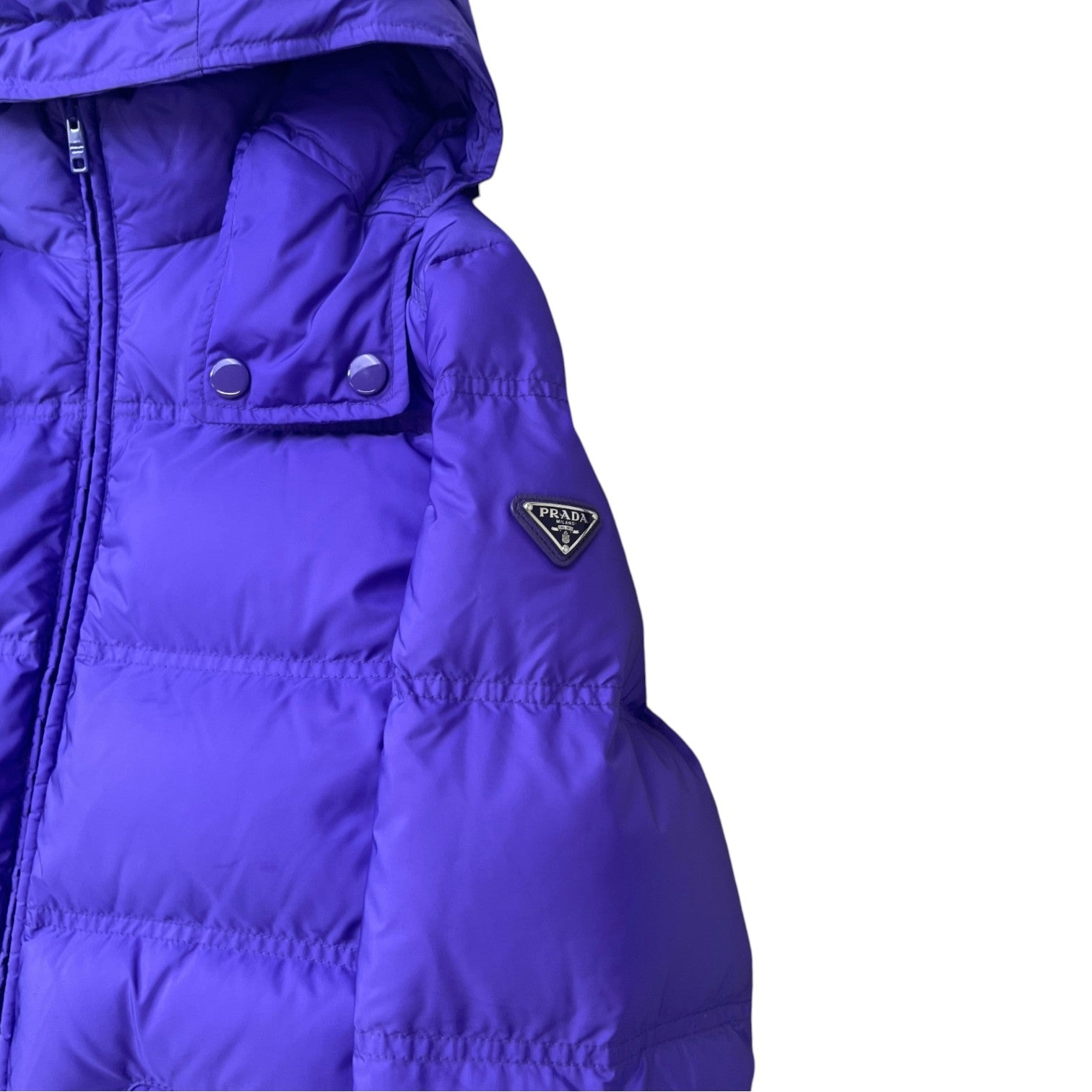 Women's Plaque Logo Down Jacket Purple Size IT 42 / UK 10