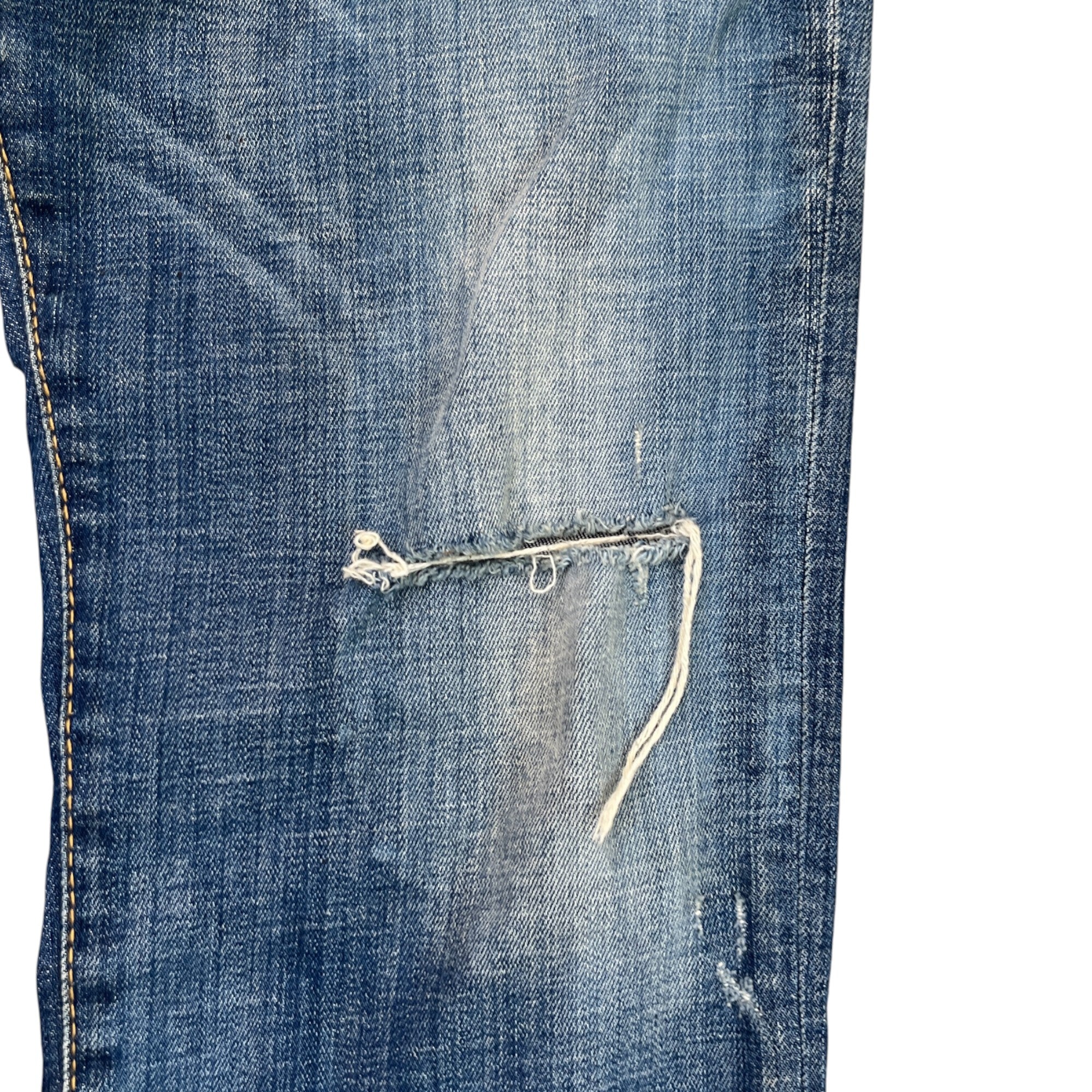 Men's Distressed Slim Fit Jeans Blue Size IT 50 / UK 34