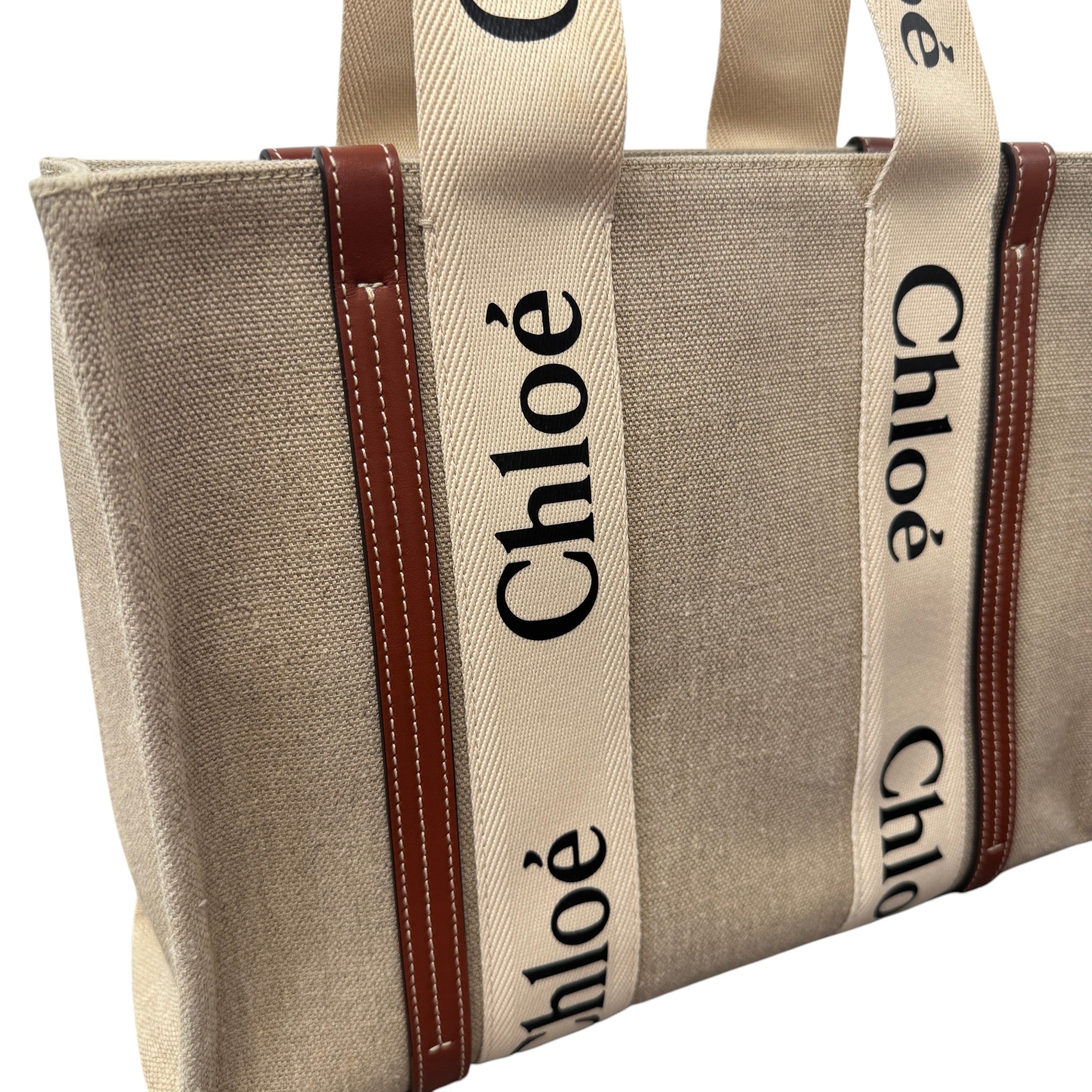 Women's Woody Medium Tote Handbag Beige