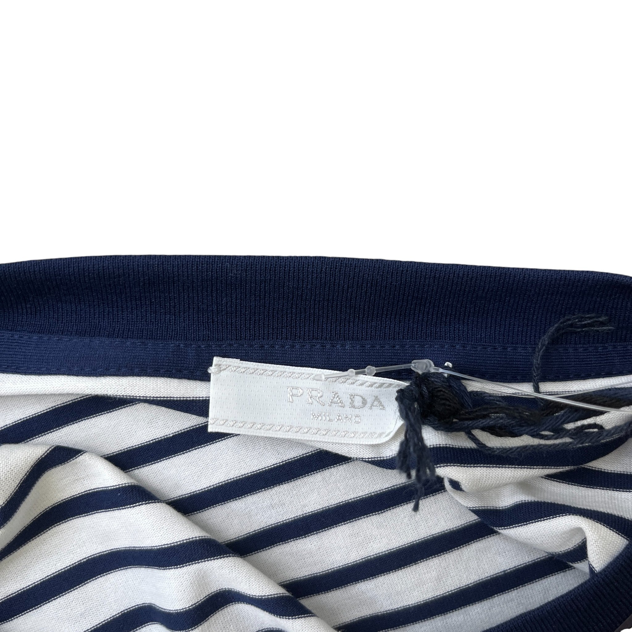 Men's Triangle Logo Striped T-Shirt Navy Size XXL