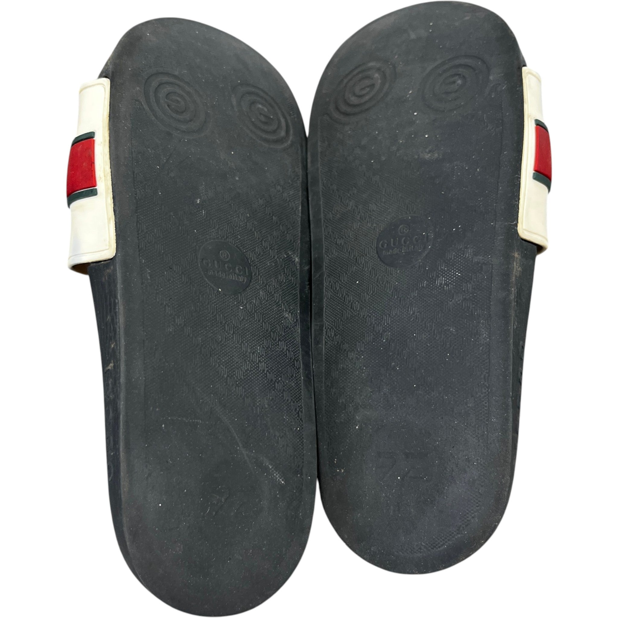 Men's Web Stripe Slides Black Size EU 44 / UK 10